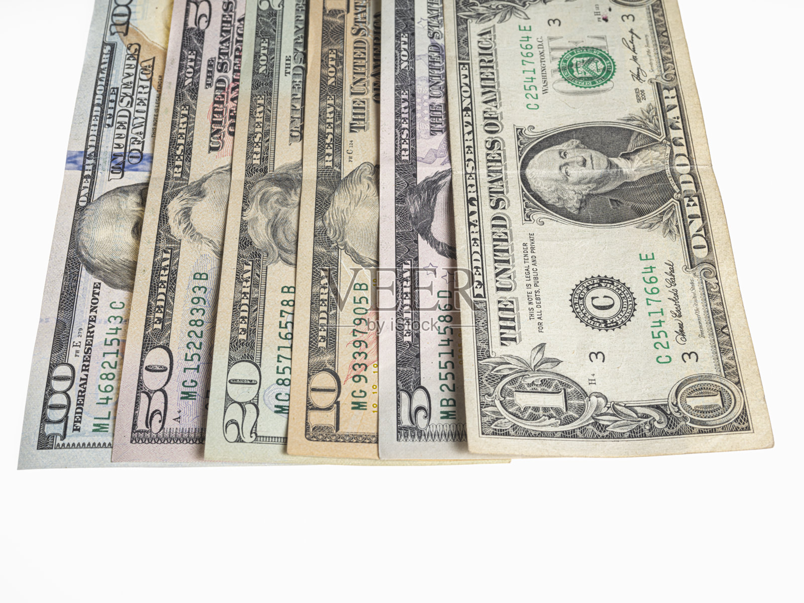 几美元在白色背景照片摄影图片