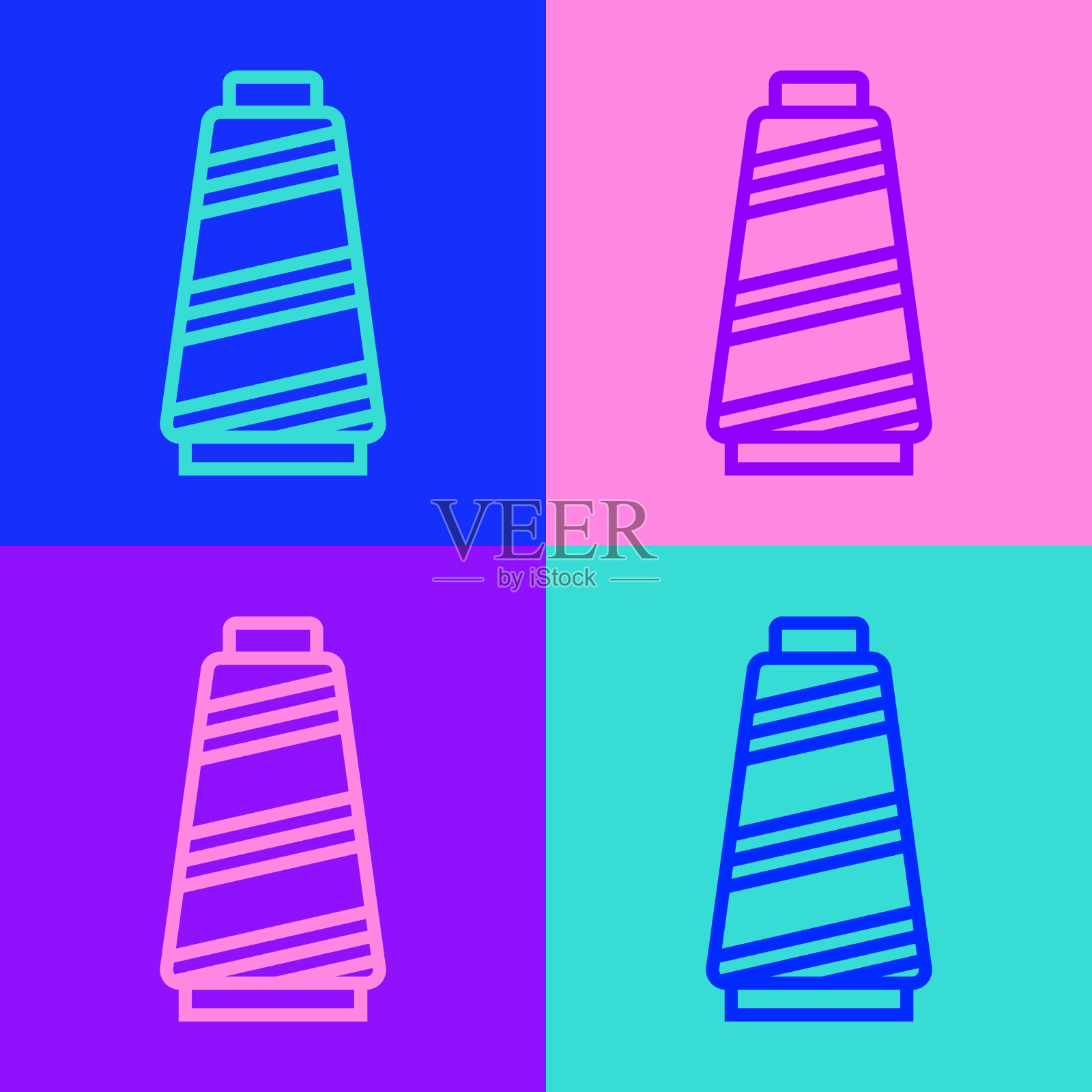 波普艺术线缝纫线对线轴图标隔离插画图片素材