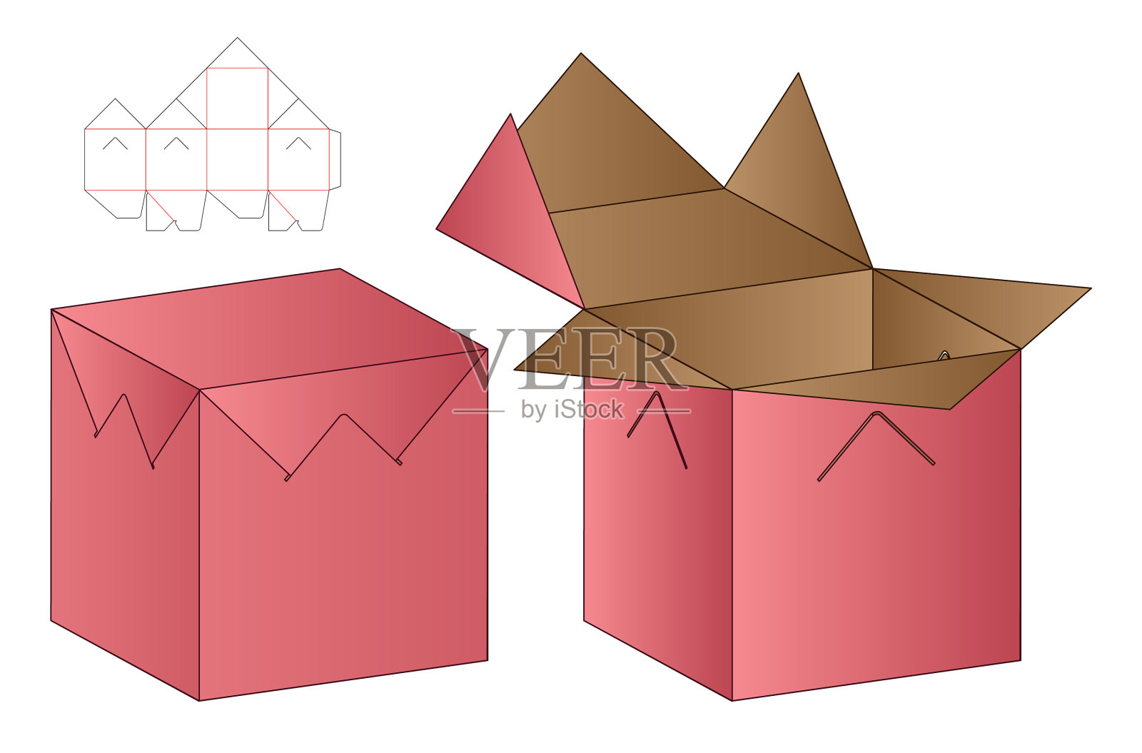 盒包装模切模板设计三维模型设计元素图片