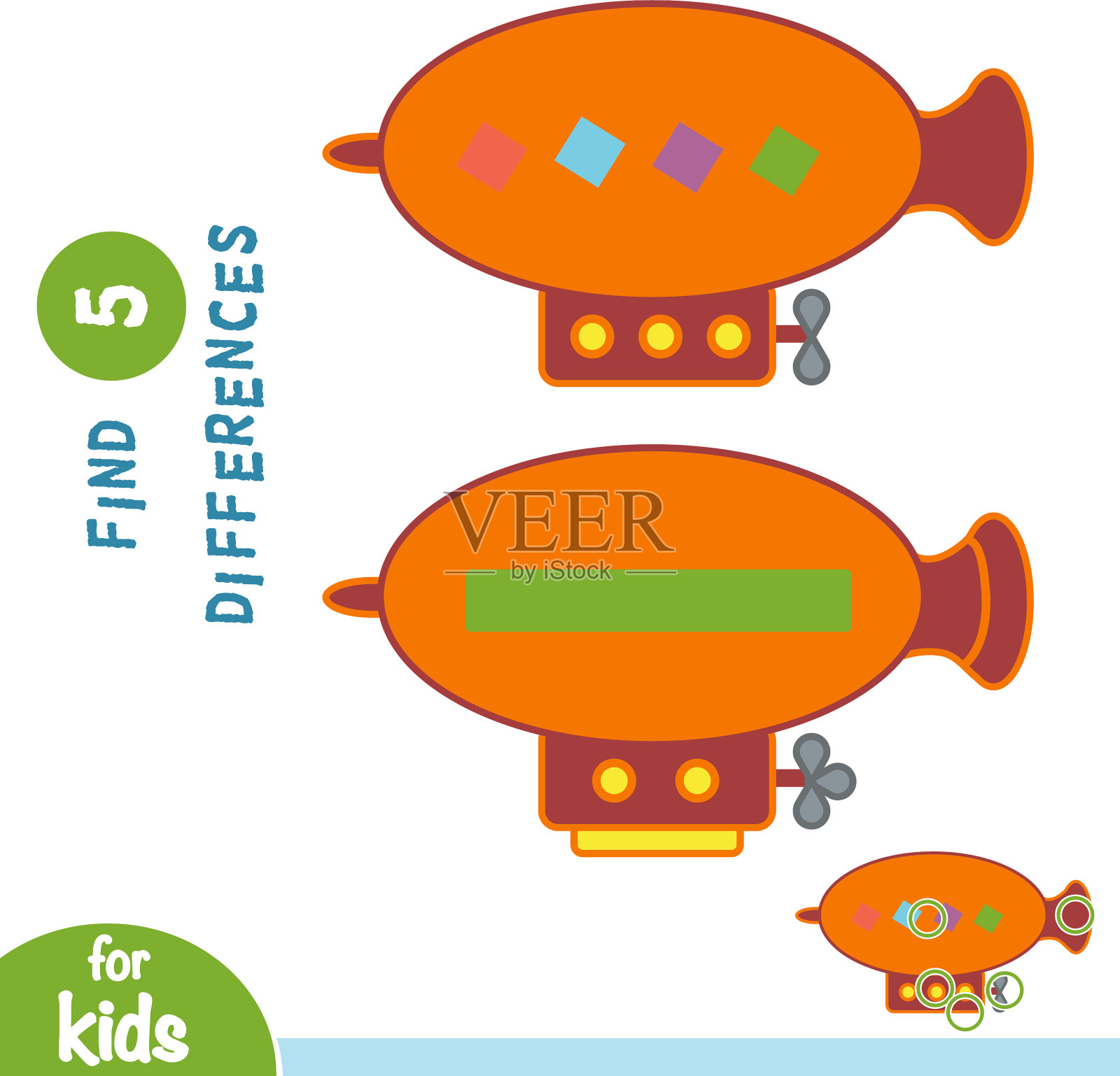 发现差异飞艇插画图片素材