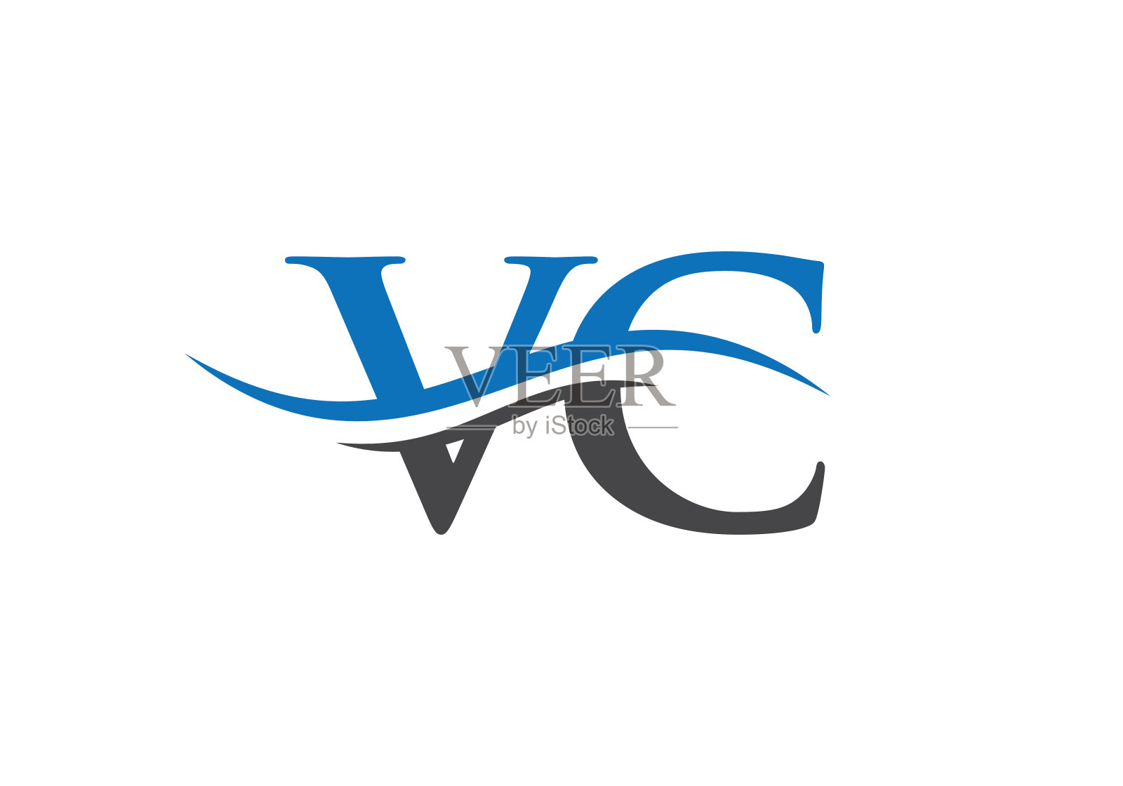 VC链接Logo用于商业和公司标识。创意字母VC标志向量设计元素图片