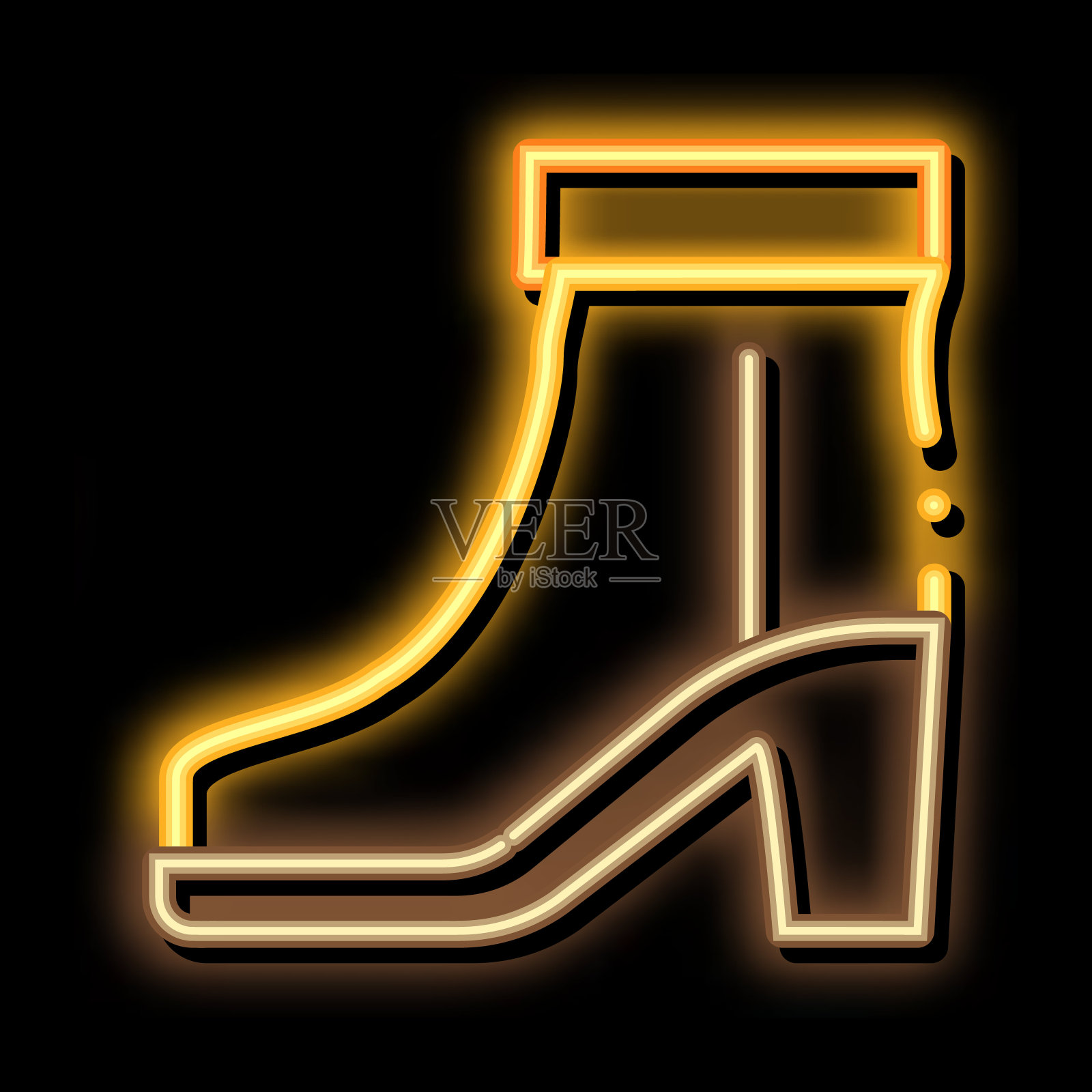 靴子鞋子霓虹灯图标插图插画图片素材