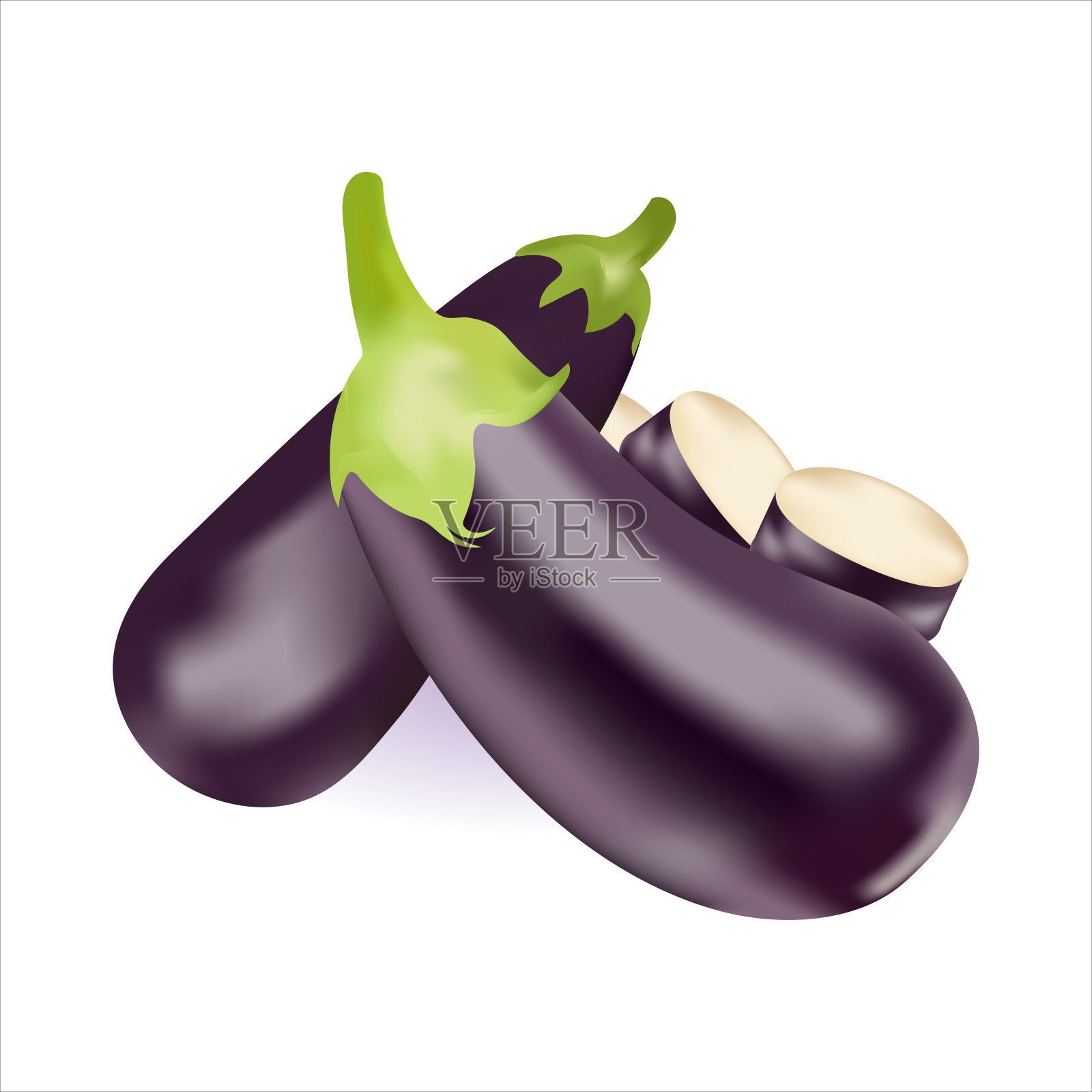 茄子新鲜蔬菜。插画图片素材