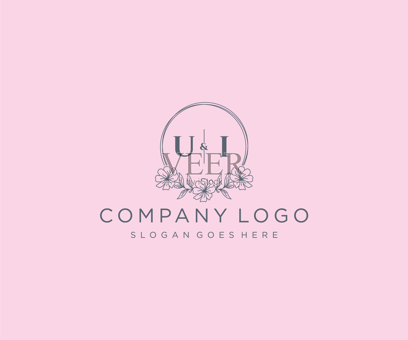 初始用户界面字母花框架独特插画图片素材