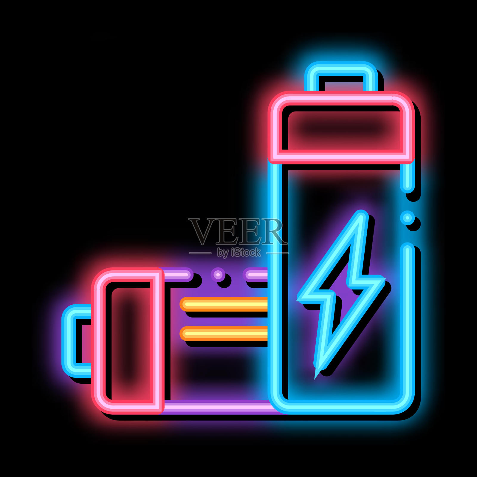 核废料容器霓虹灯图标插图插画图片素材