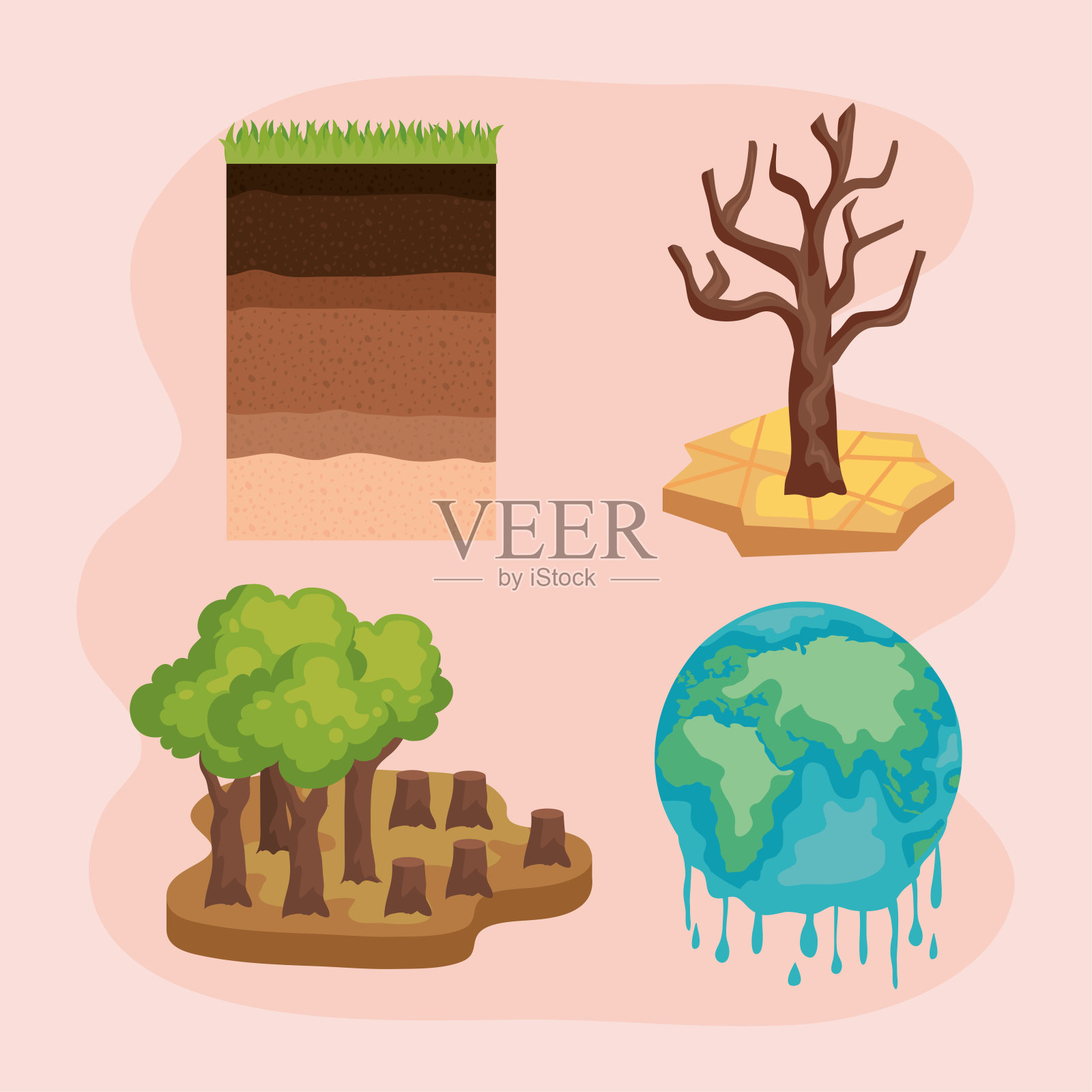 全球环境问题插画图片素材