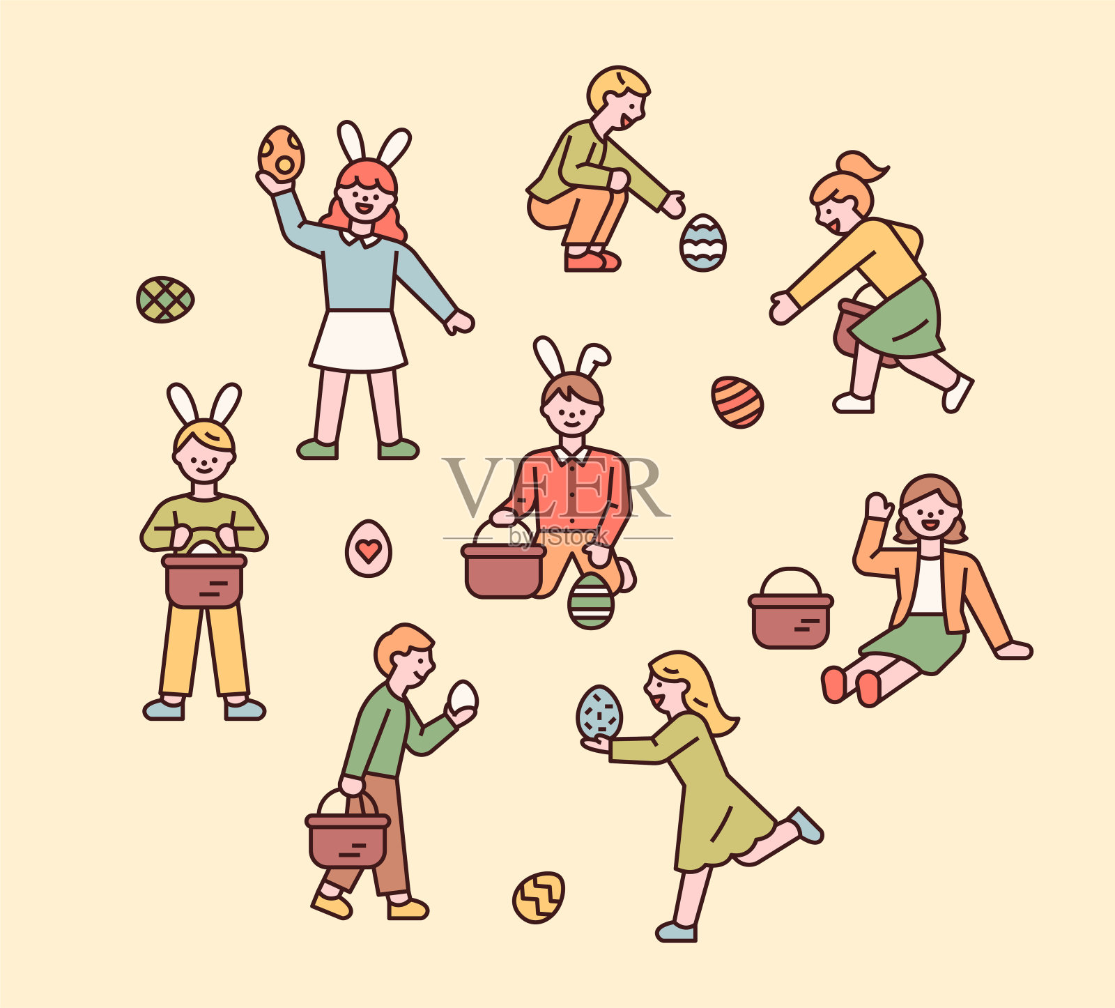 复活节彩蛋设计元素图片