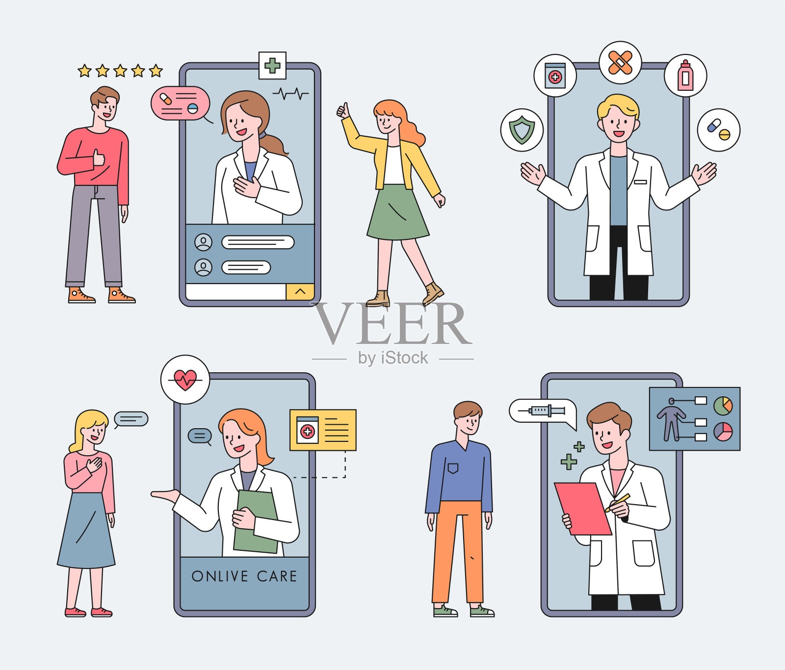 医疗移动插画图片素材