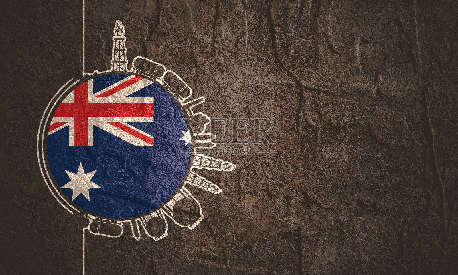 天然气行业的设计理念。石材的垃圾纹理插画图片素材