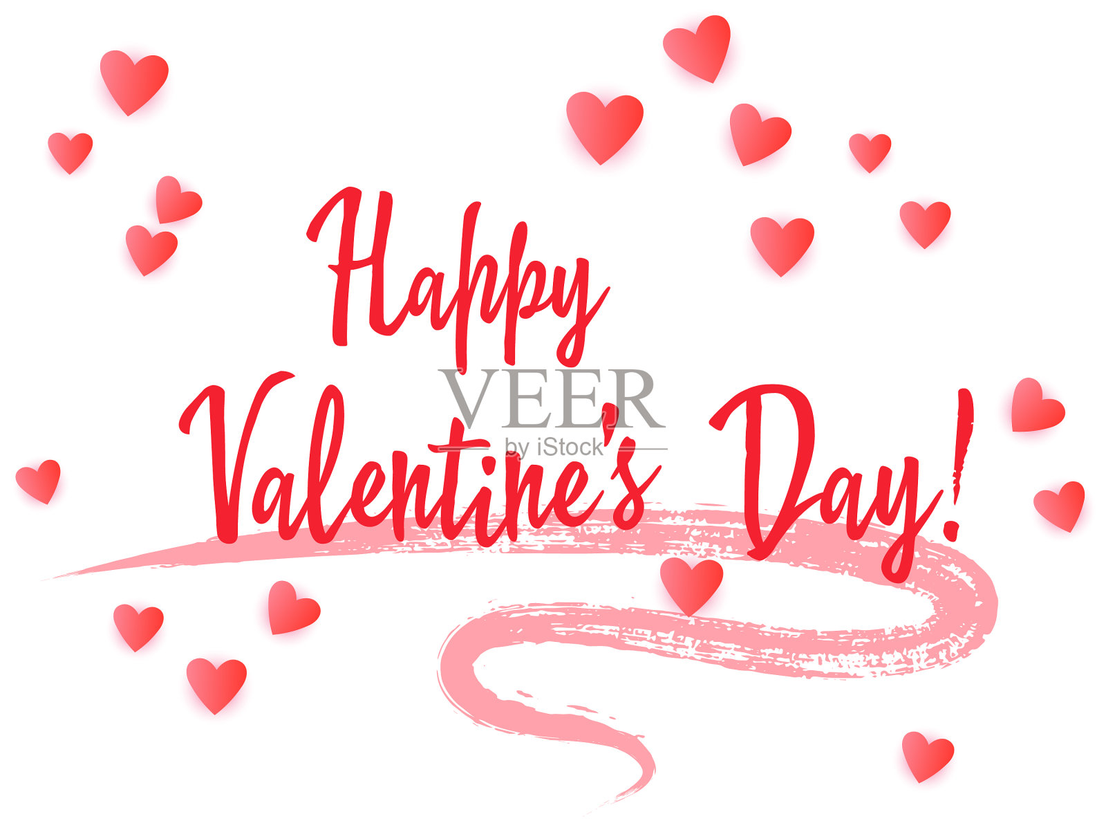 情人节快乐，文字酷节日横幅插画图片素材