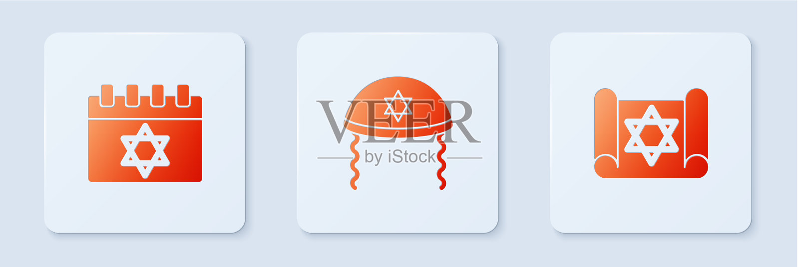 设定犹太基帕历和律法卷图标素材