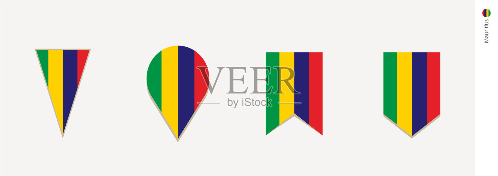 毛里求斯国旗为垂直设计插画图片素材