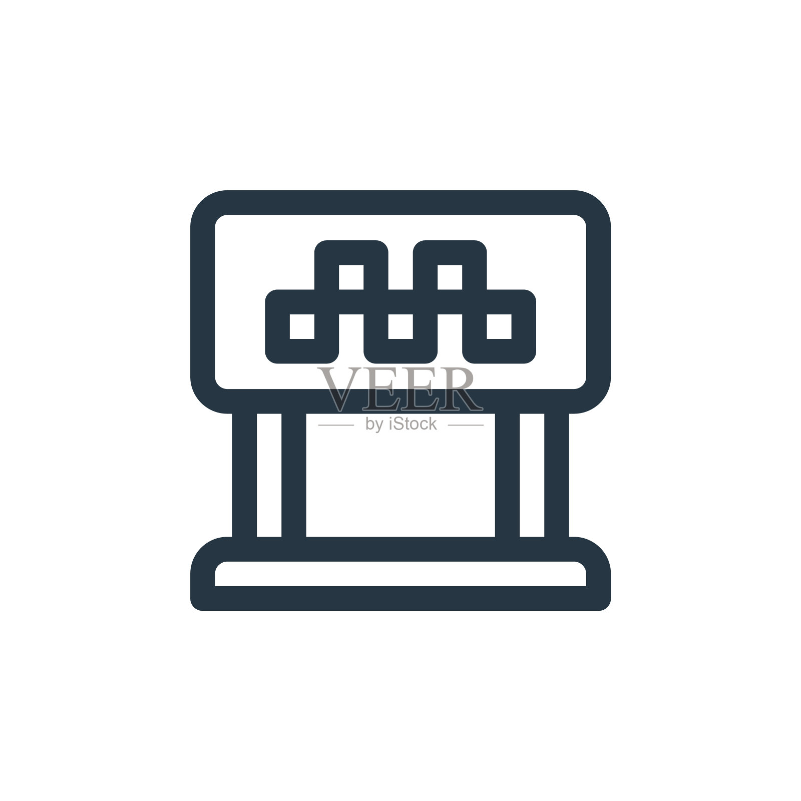 出租车图标向量来自公共交通概念。的士可编辑的笔触的细线插图。出租车线性标志，用于web和移动应用程序，标志，印刷媒体。图标素材