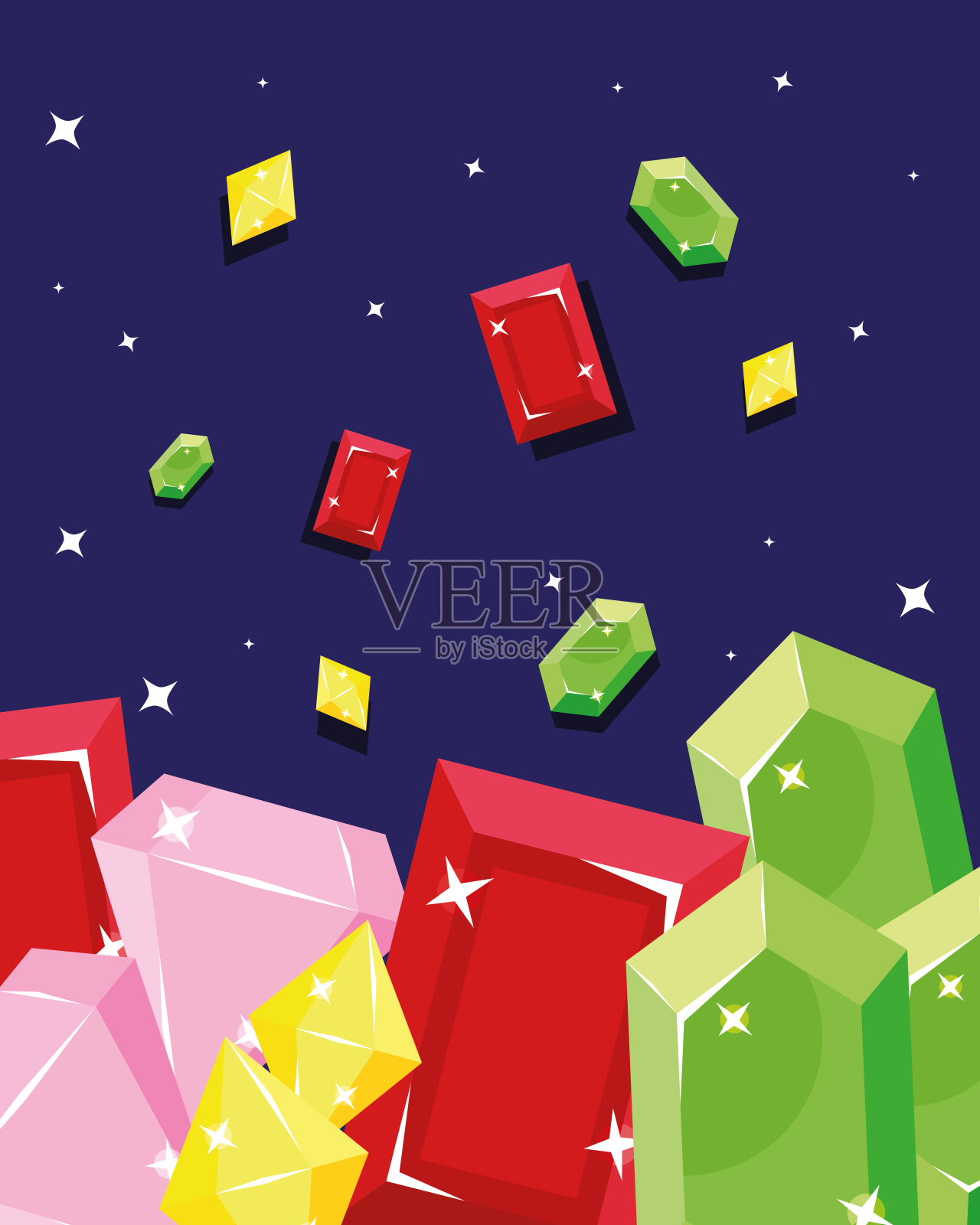 梦幻宝石套装插画图片素材