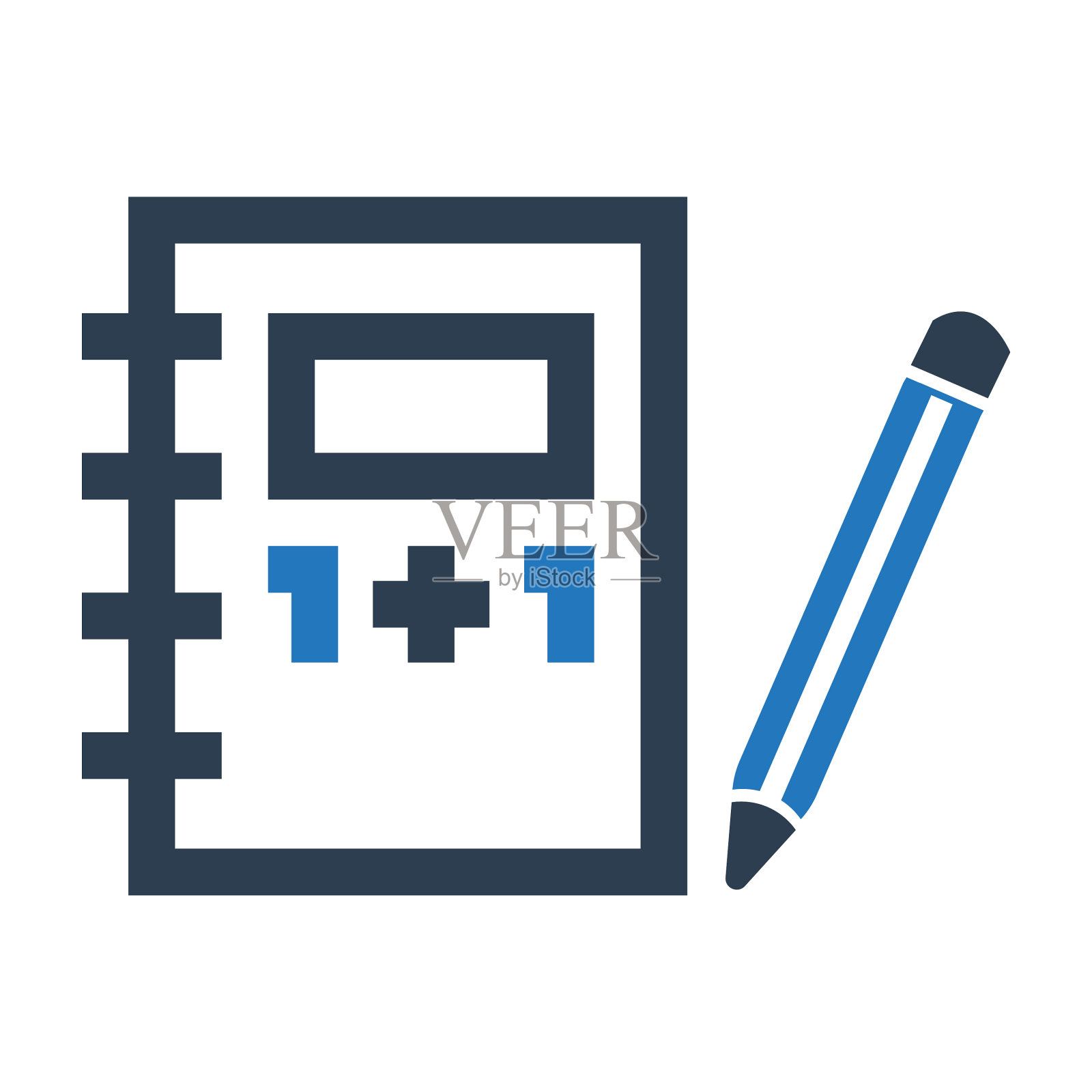 教育，学习，数学，数学，笔记本，铅笔，学校图标插画图片素材