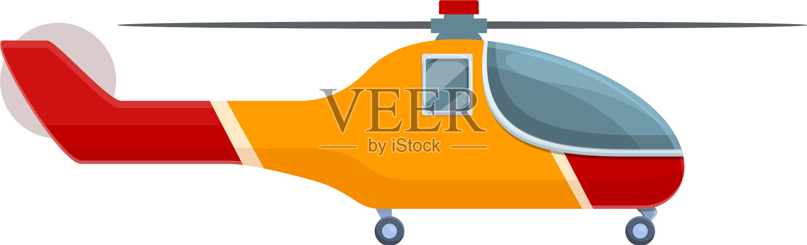 医药救援直升机图标卡通风格设计元素图片