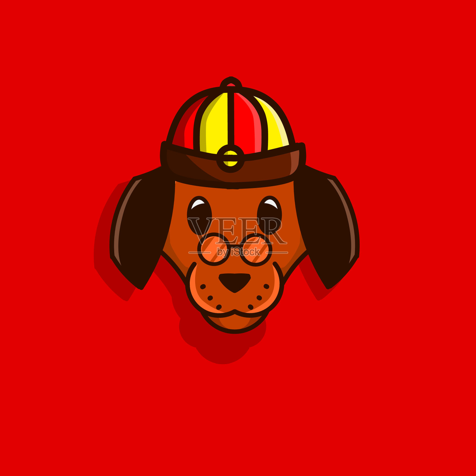 春节快乐卡通狗伴插画图片素材