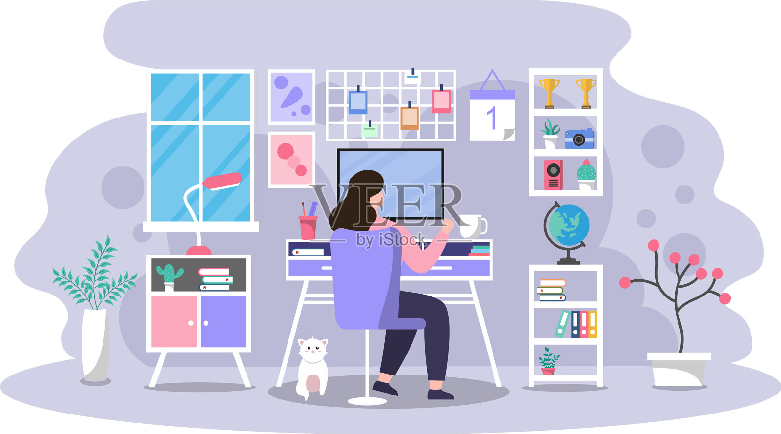 冠状病毒隔离期间的人是有效的设计元素图片