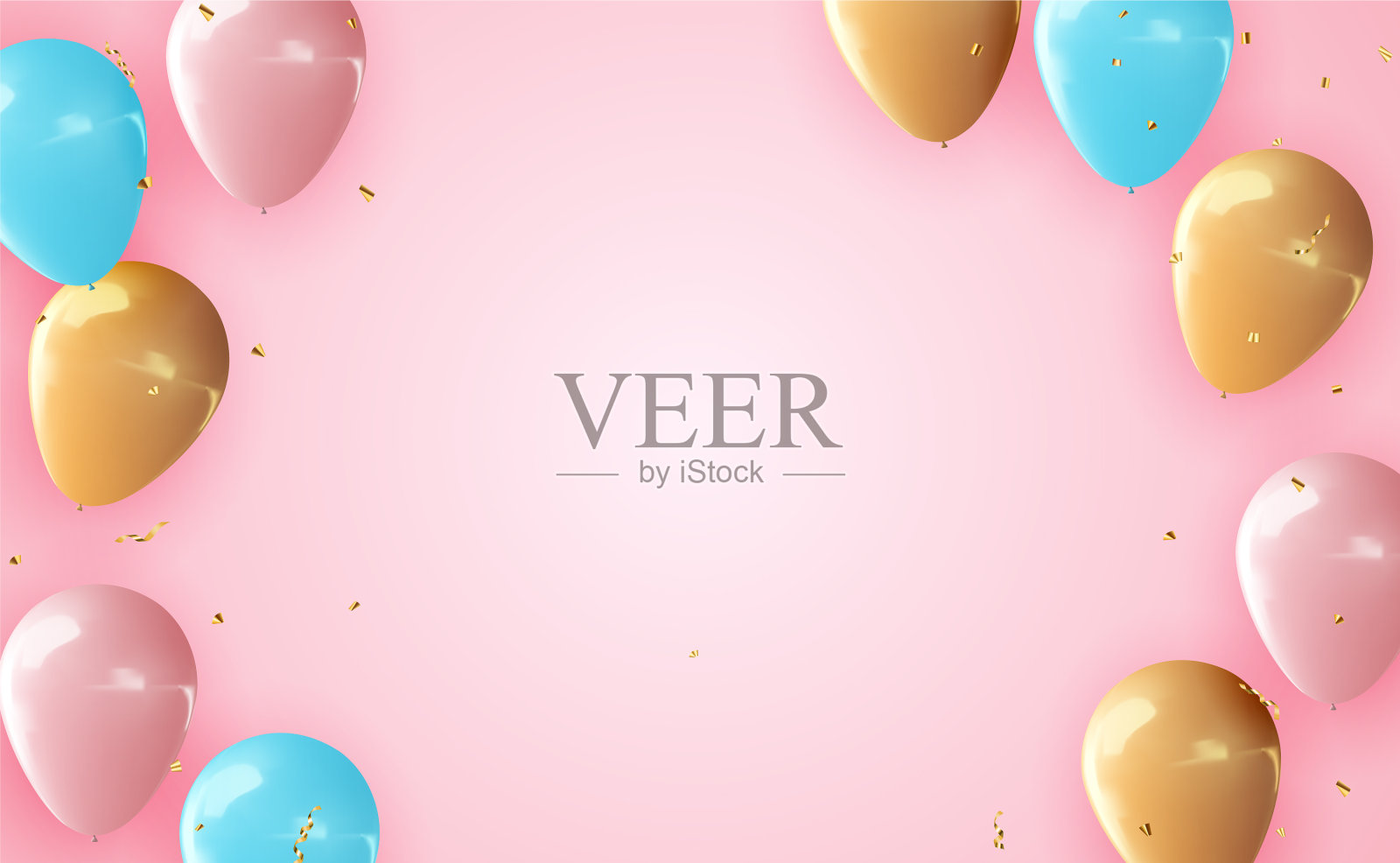 逼真的3d气球背景派对假日插画图片素材