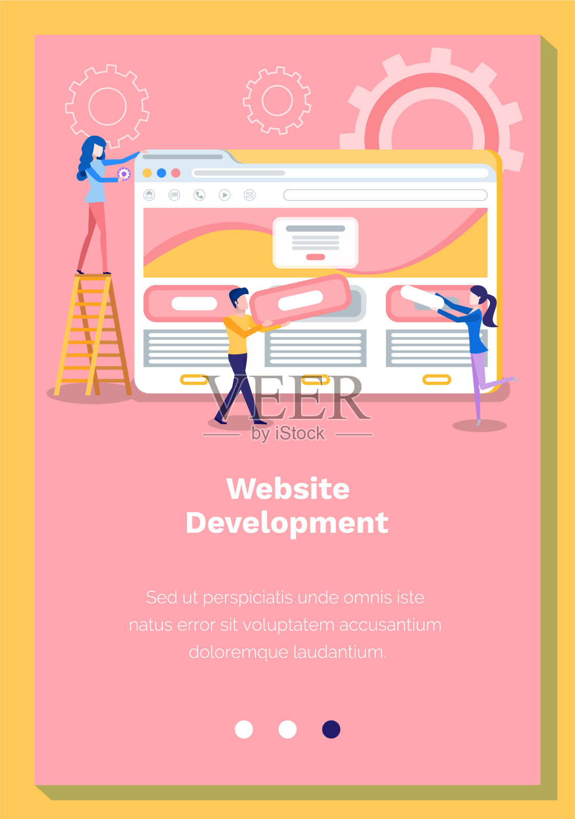 网上企划网上商业店铺网站插画图片素材