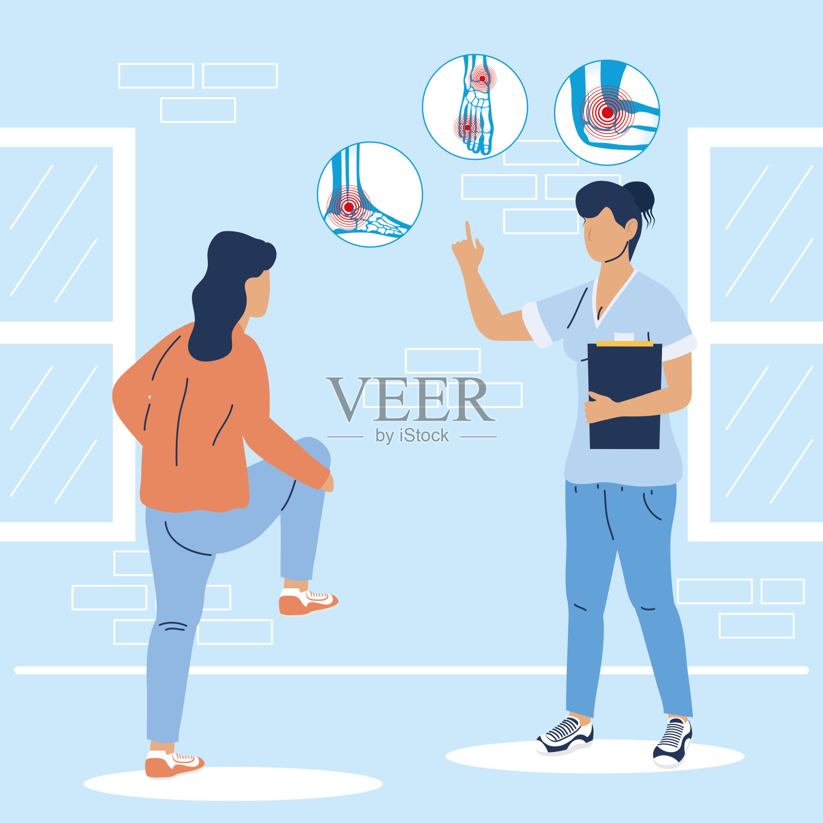 风湿病学家和耐心插画图片素材