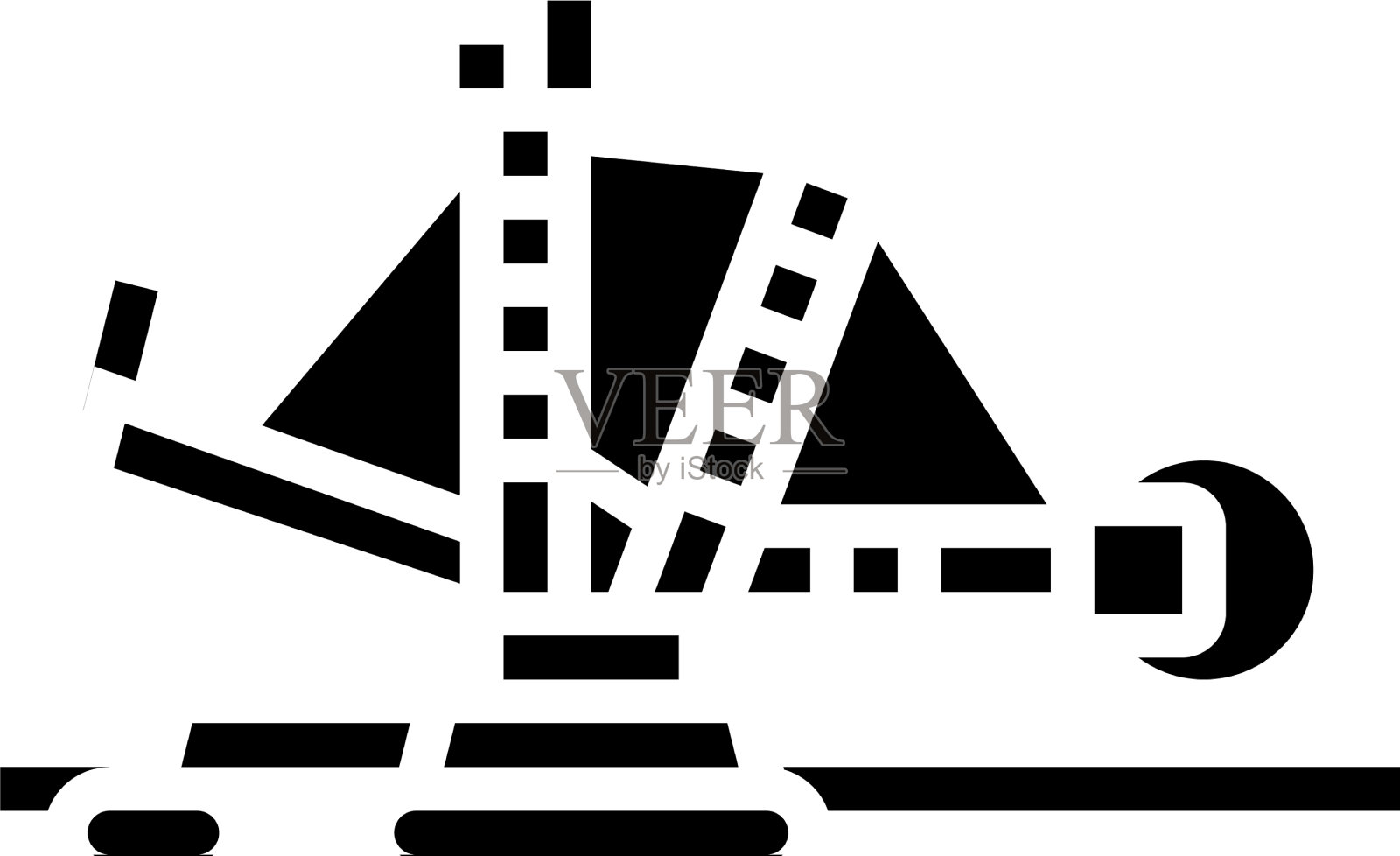 挖掘机开采石雕图标图标素材