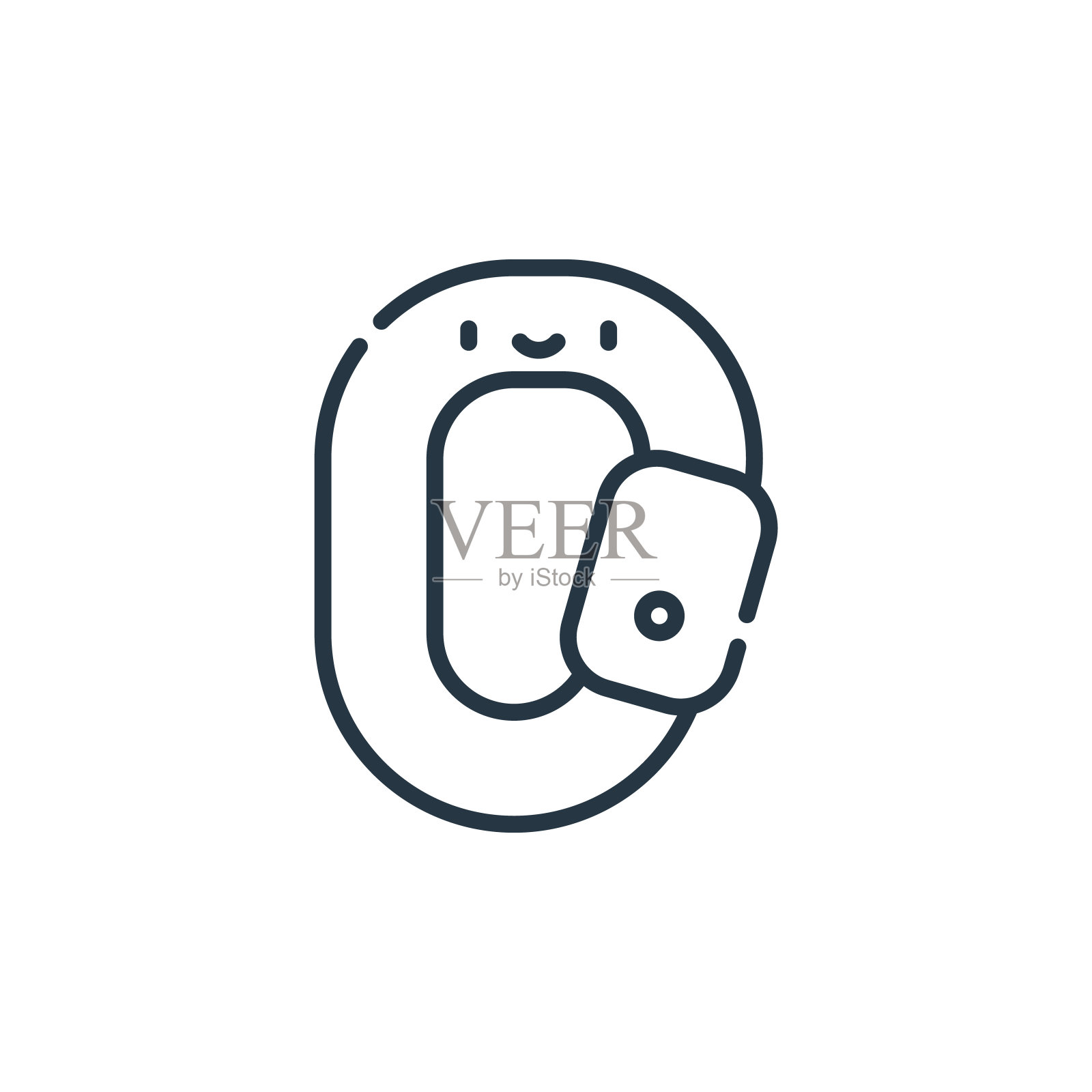 钩环图标向量从冒险概念。钩可编辑的笔划的细线插图。Carabiner线性标志用于web和移动应用程序，标志，印刷媒体。图标素材