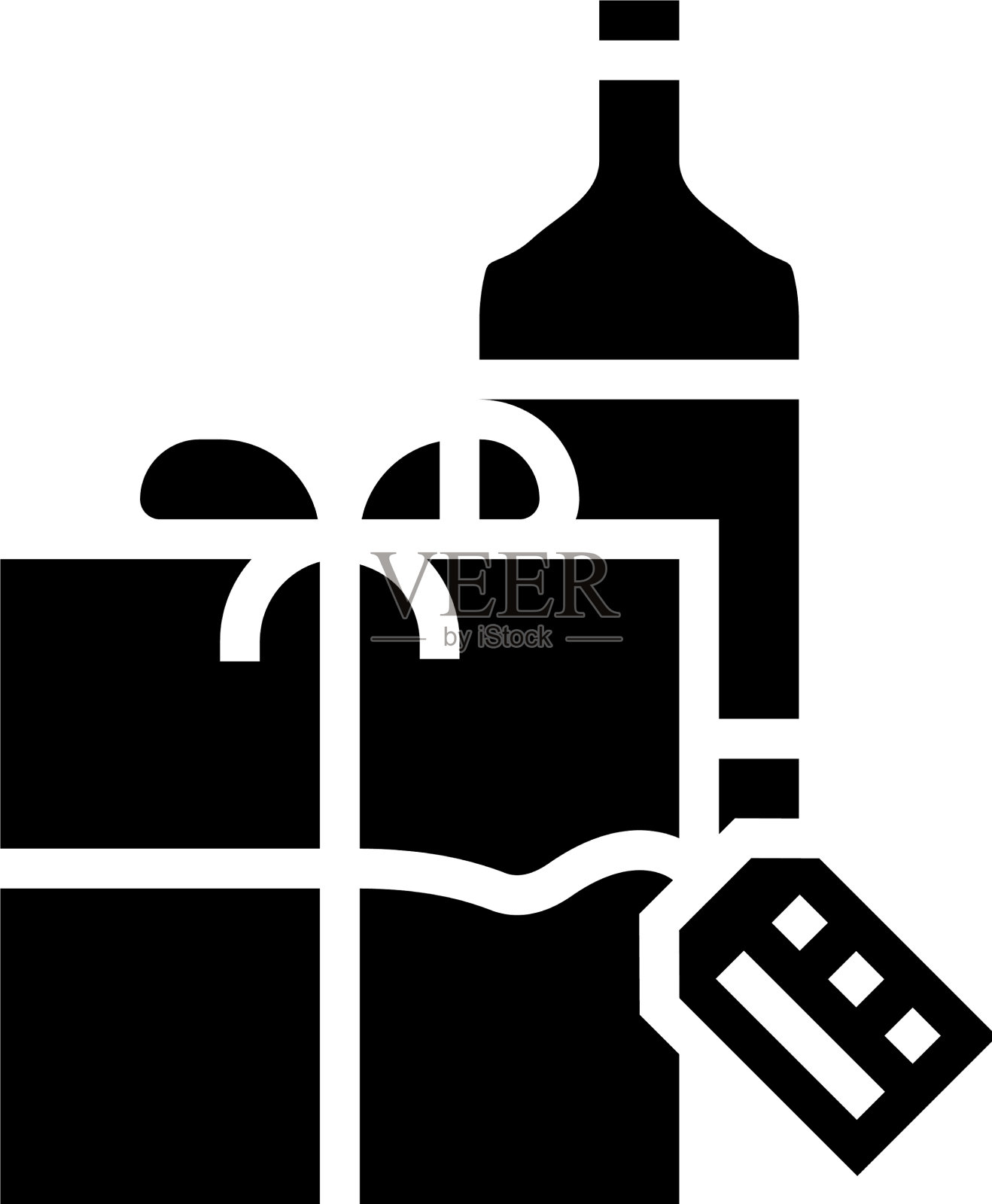 酒精饮料礼品字形图标插画图片素材