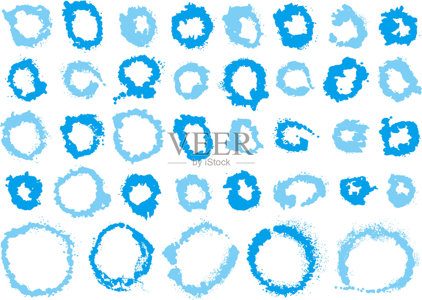 用墨水绘制的圆形材料插画图片素材