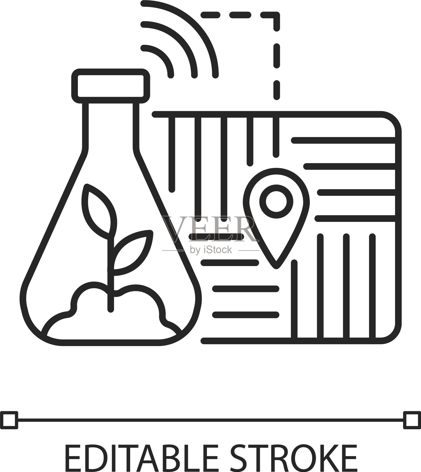 GPS土壤采样线性图标插画图片素材
