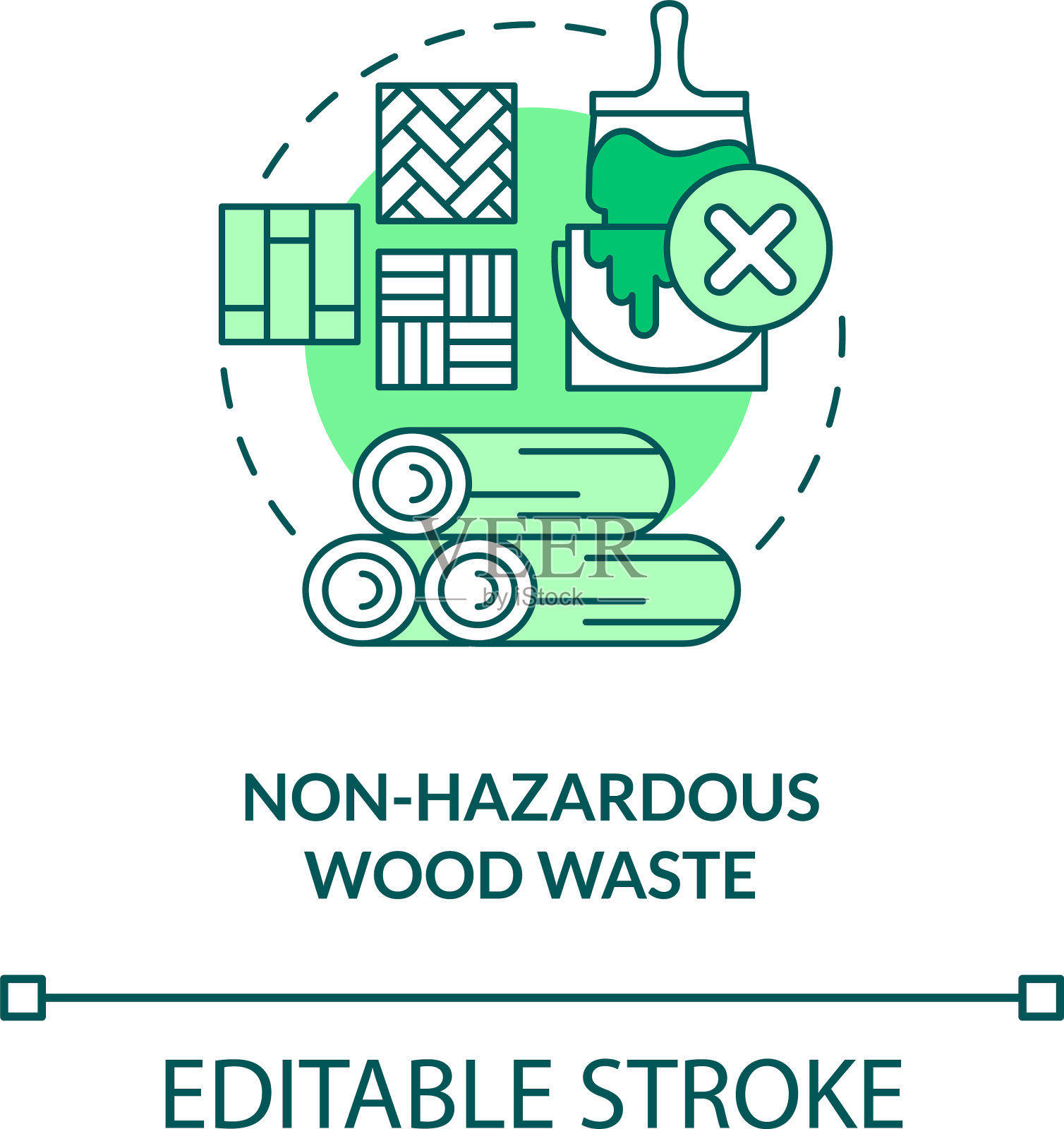 非危险的木材废物概念图标插画图片素材