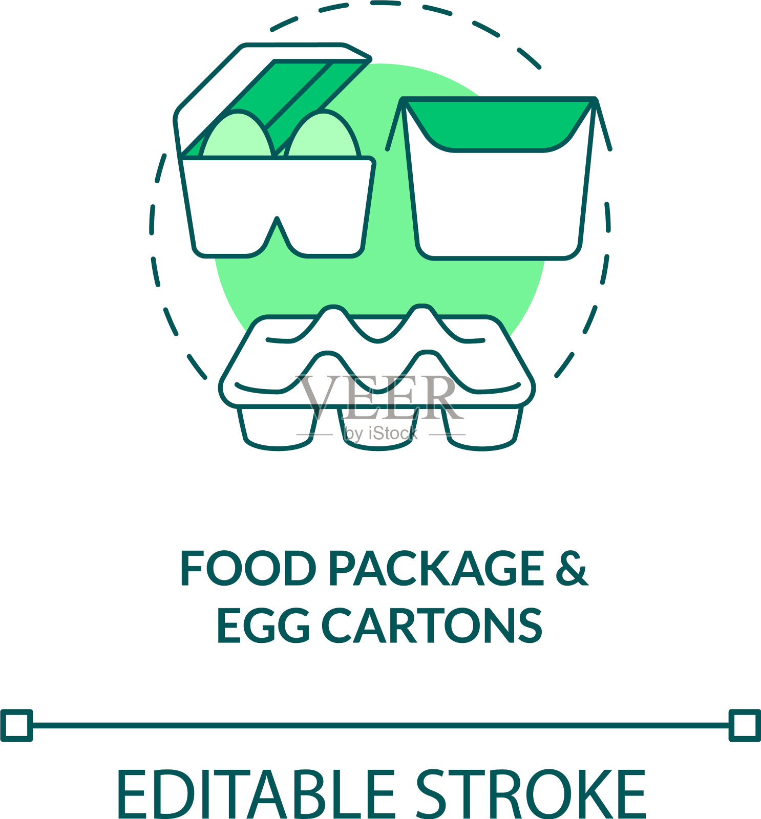 食品包装和鸡蛋纸箱概念图标插画图片素材