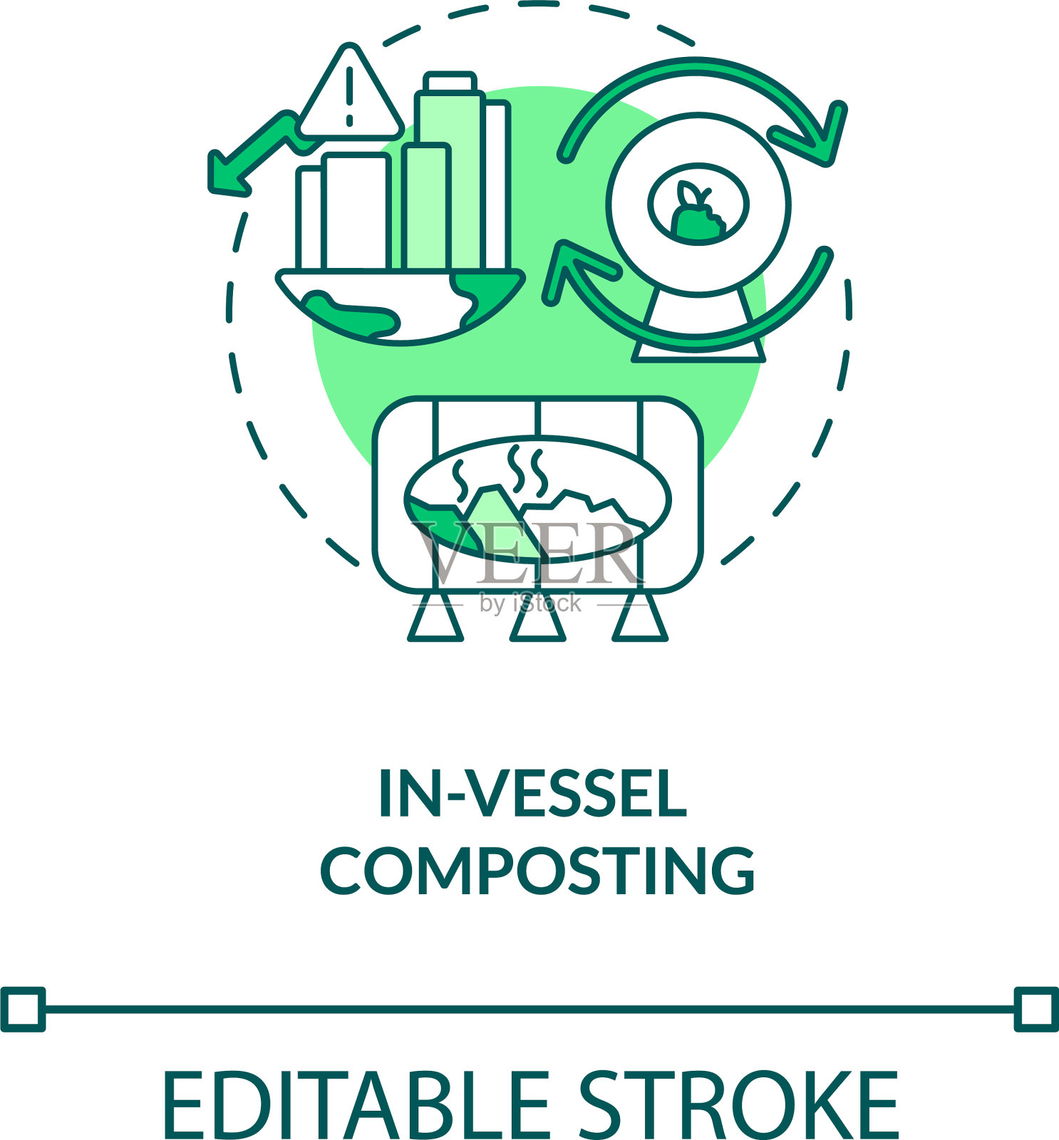 船内堆肥概念图标插画图片素材