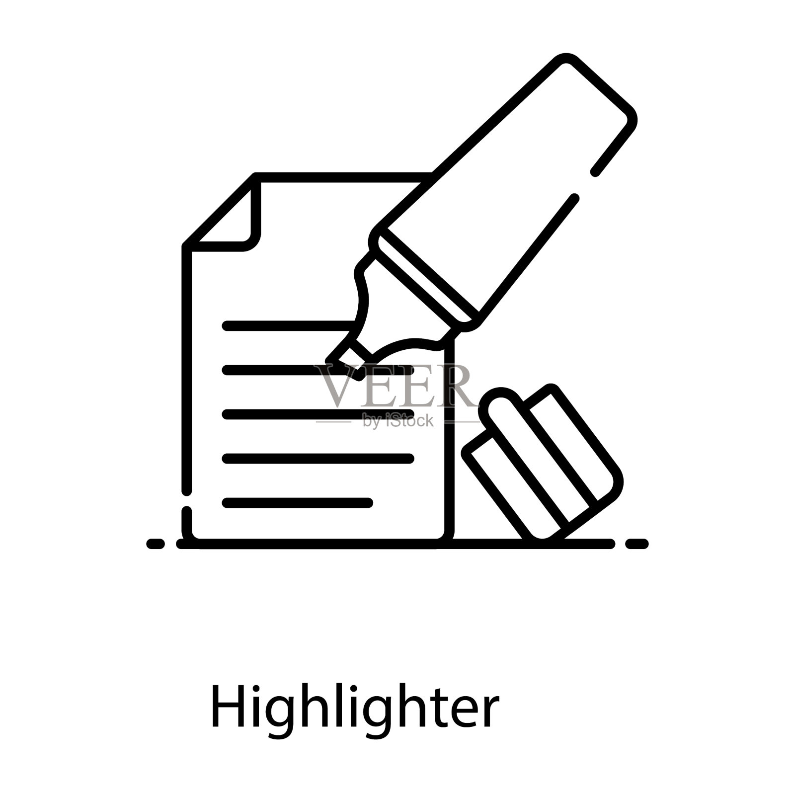 萤光笔插画图片素材