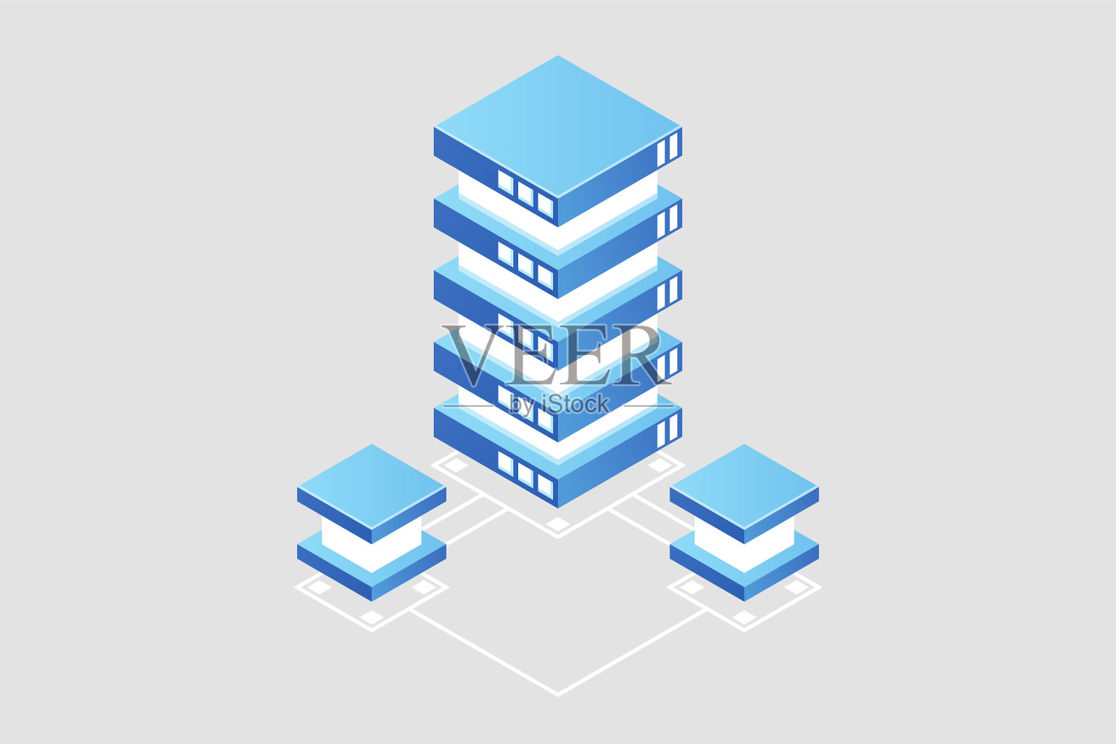 将用户数据传输到服务器数据流插画图片素材