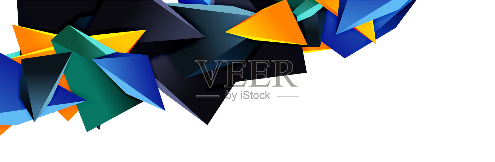 三角形镶嵌抽象背景三维三角形设计元素图片