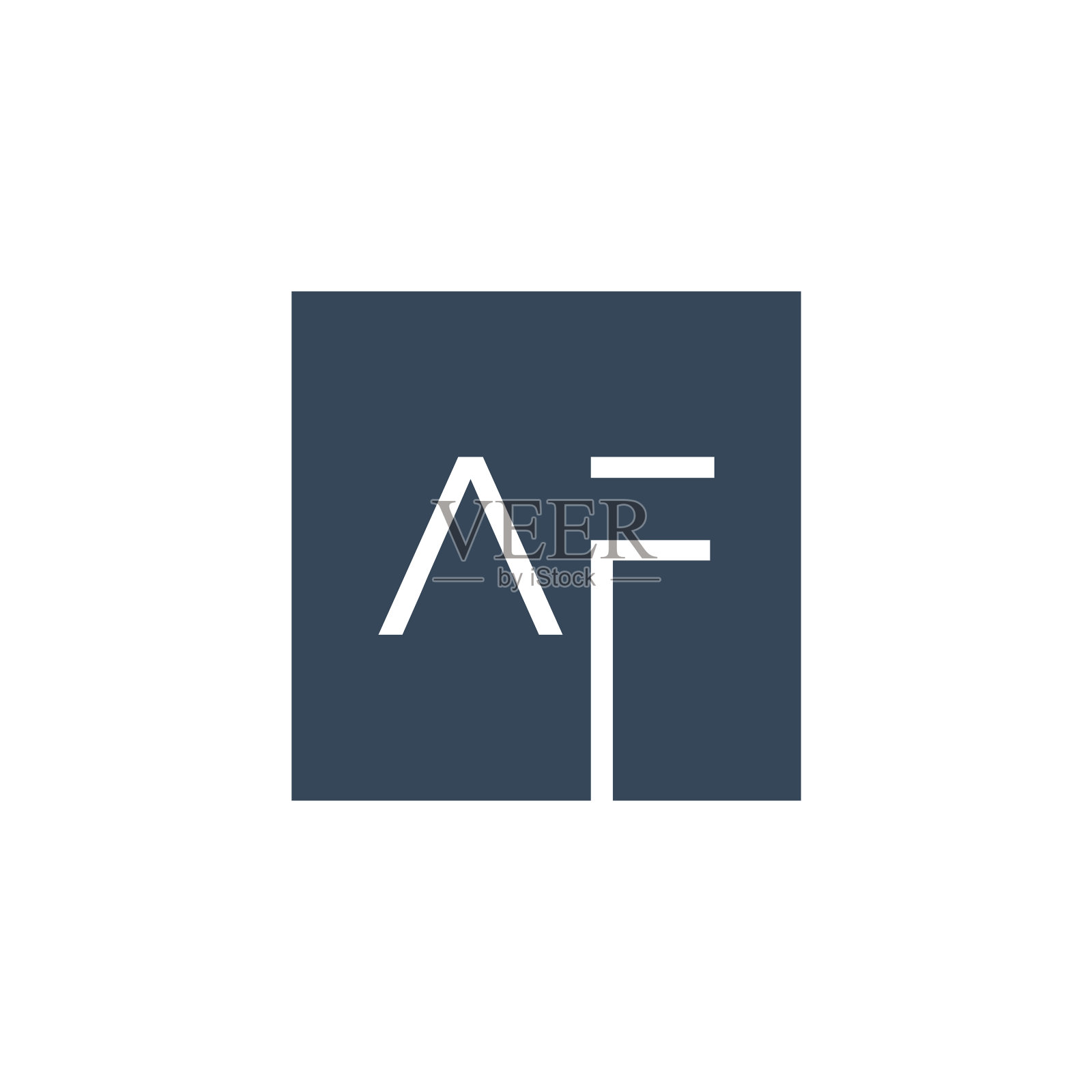 创意首字母为af的方形标志设计插画图片素材