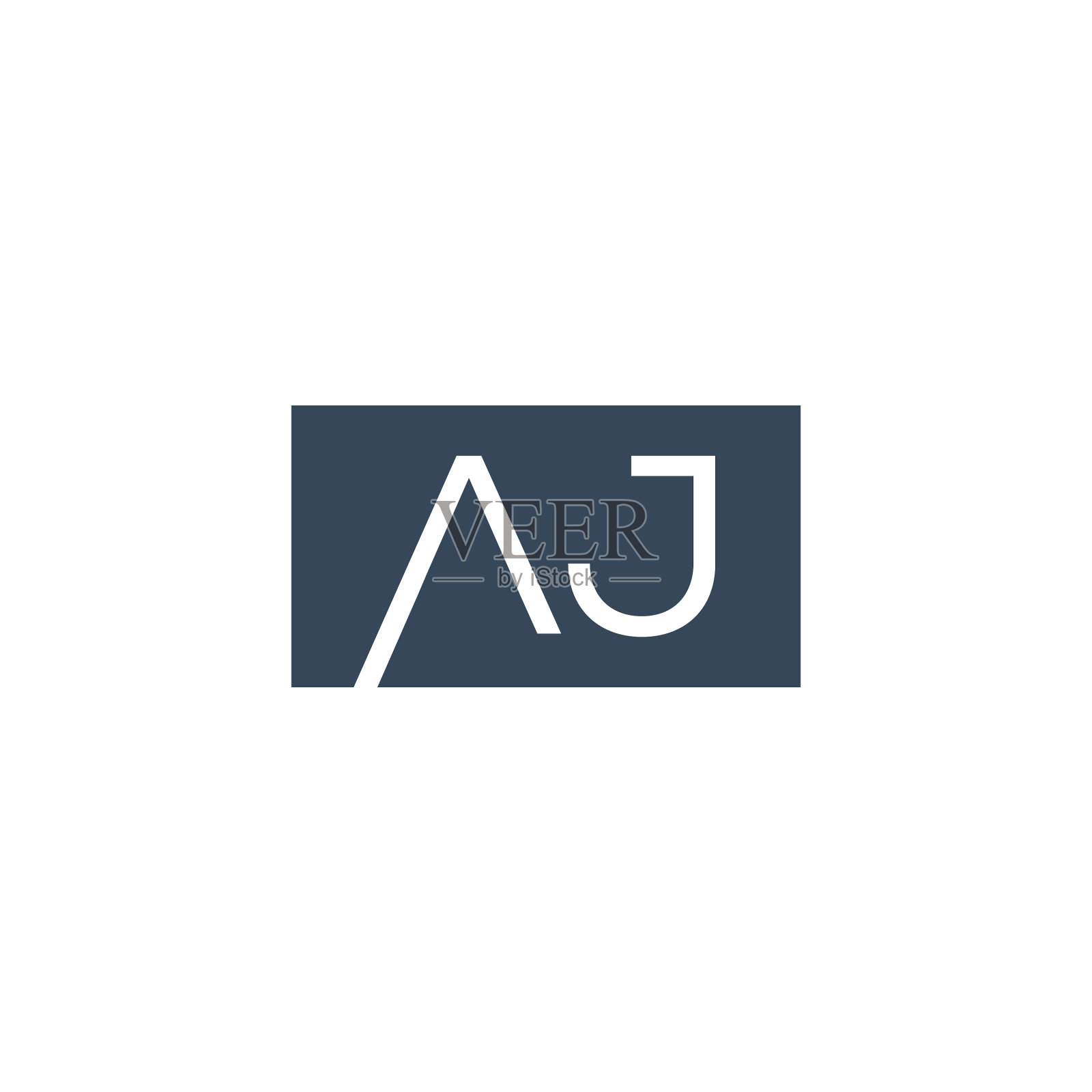 创意首字母aj方形标志设计图标素材
