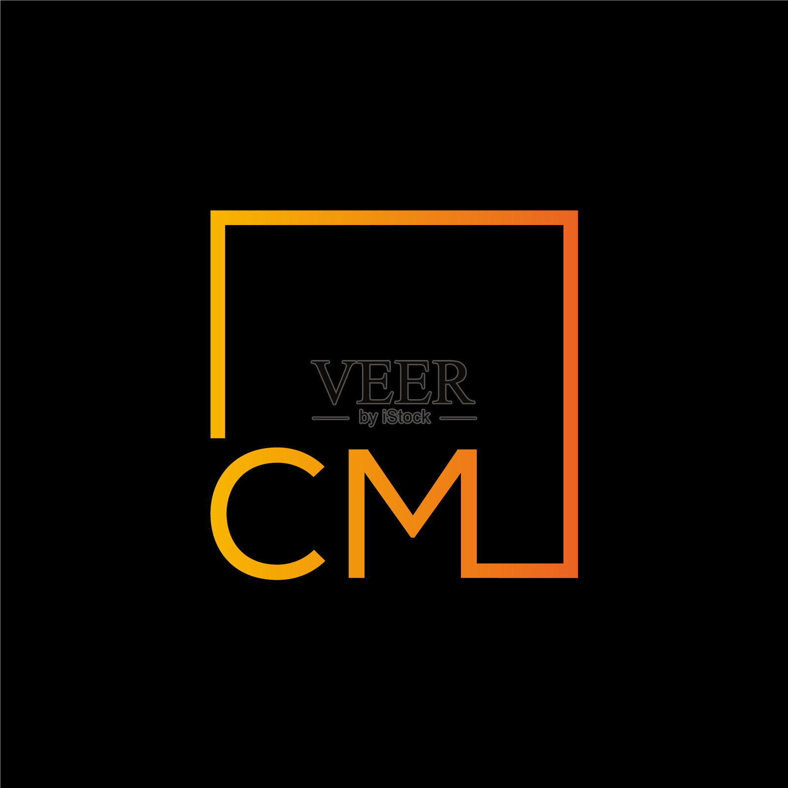 创意首字母cm方标志设计插画图片素材