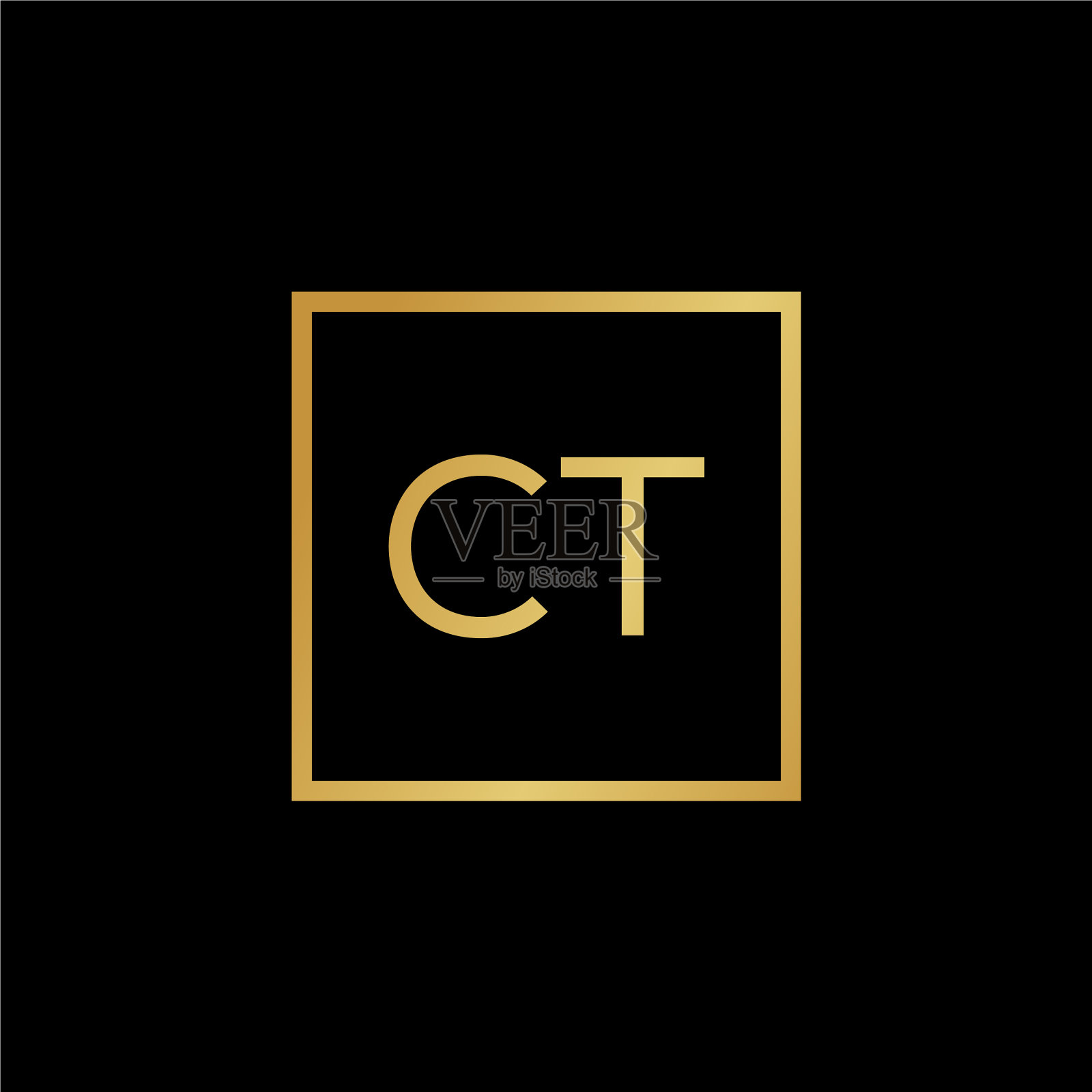 创意首字母ct方形标志设计插画图片素材