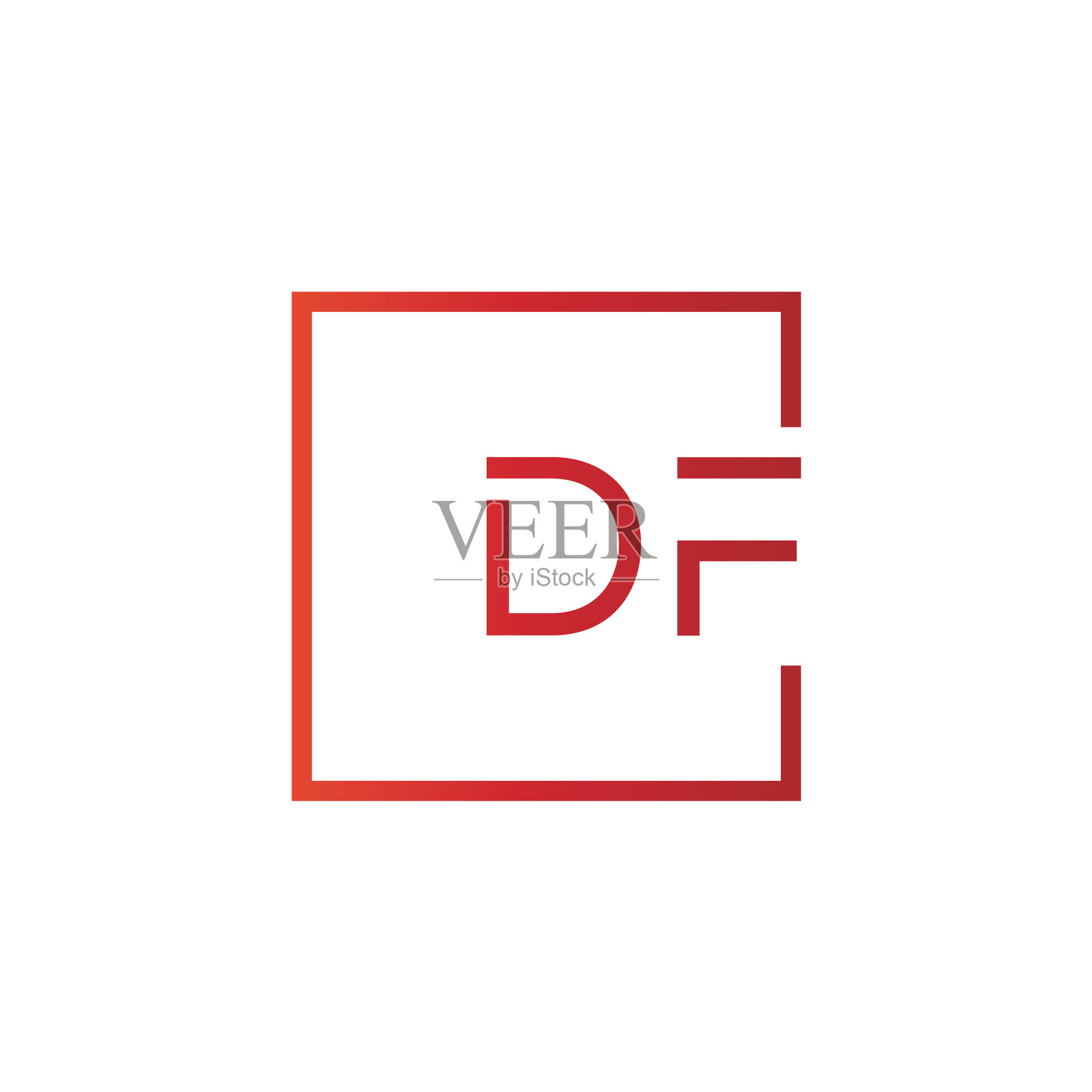 创意首字母df方标志设计插画图片素材