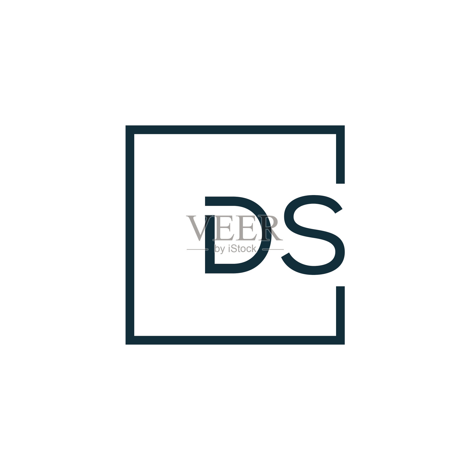 创意首字母ds方标志设计插画图片素材