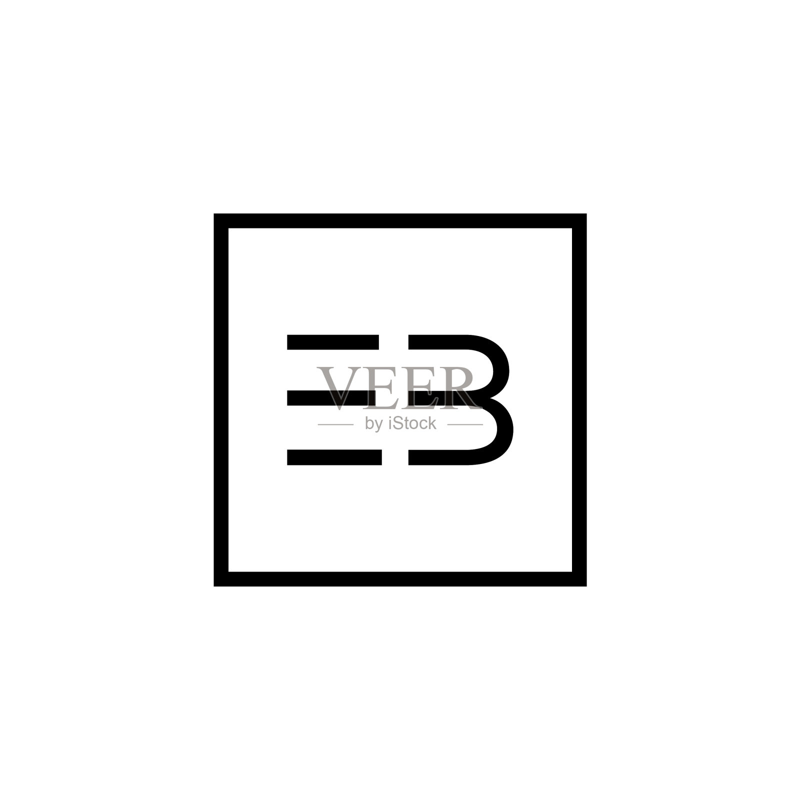 创意首字母eb方标志设计图标素材