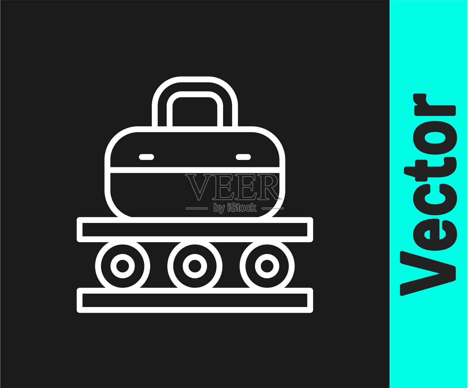 白线机场输送带带乘客插画图片素材