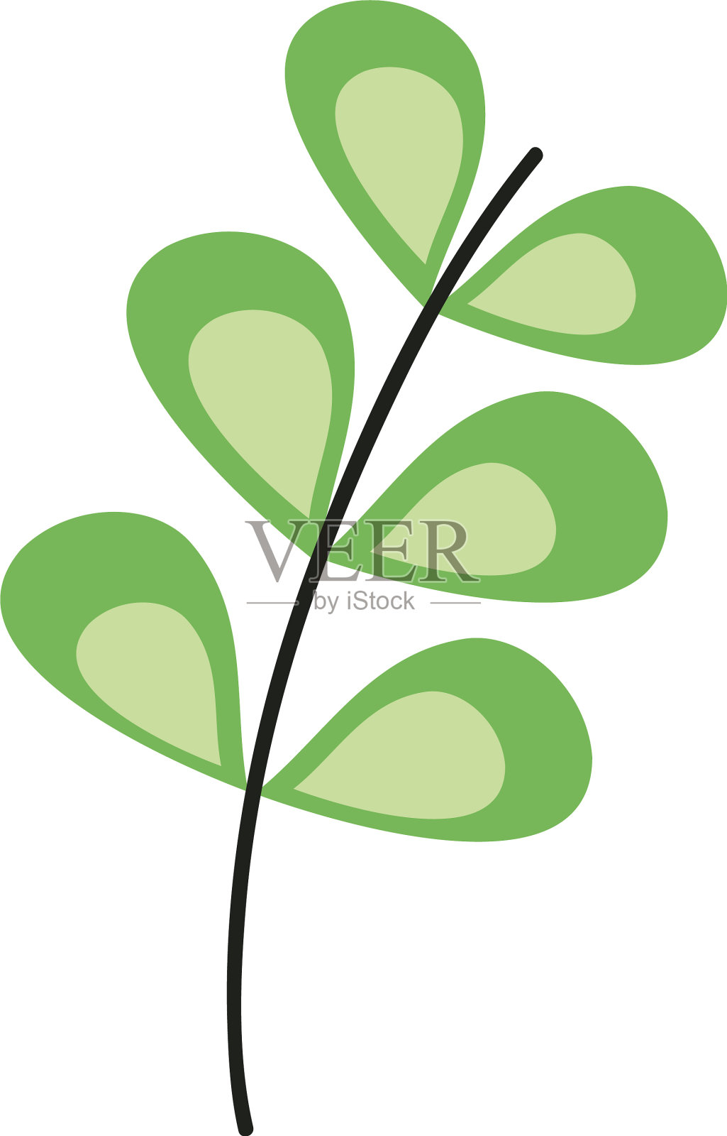 绿色的枝叶植物装饰图标设计元素图片