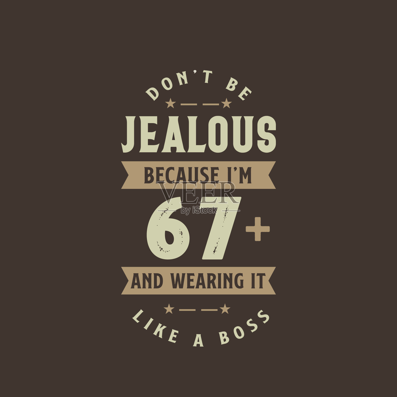 不要嫉妒，因为我已经67岁多了，还戴着它插画图片素材