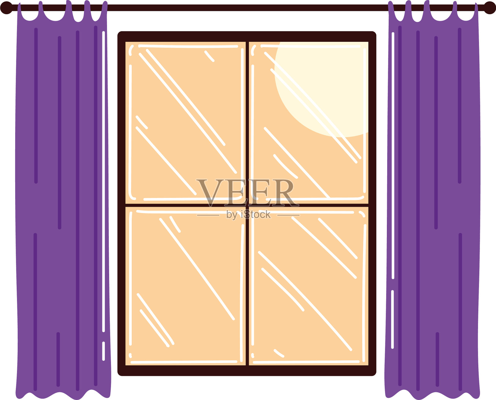 窗框与窗帘装饰室内设计元素图片