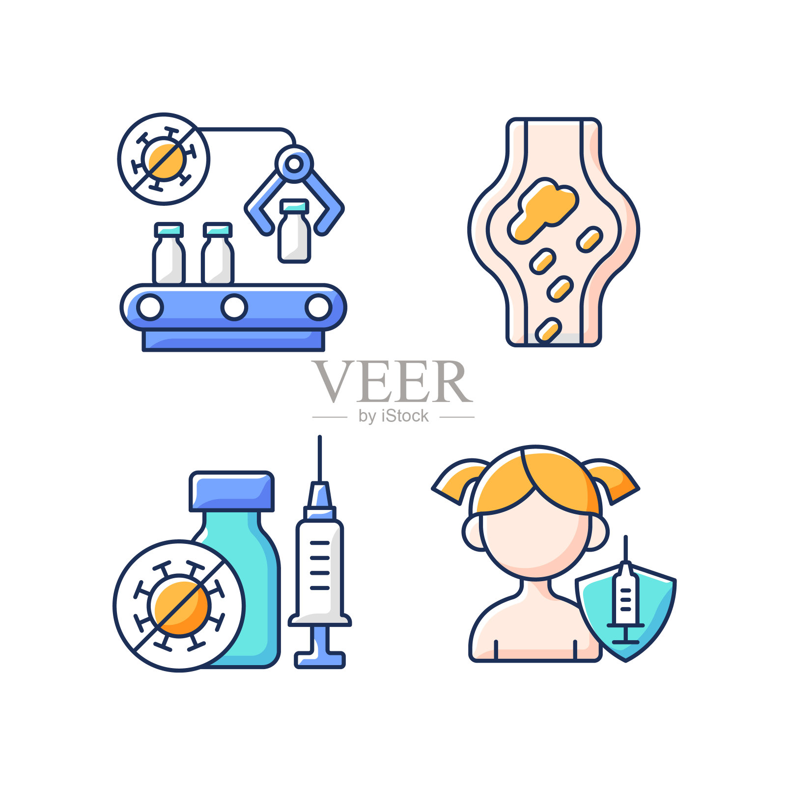 接种RGB颜色图标集插画图片素材