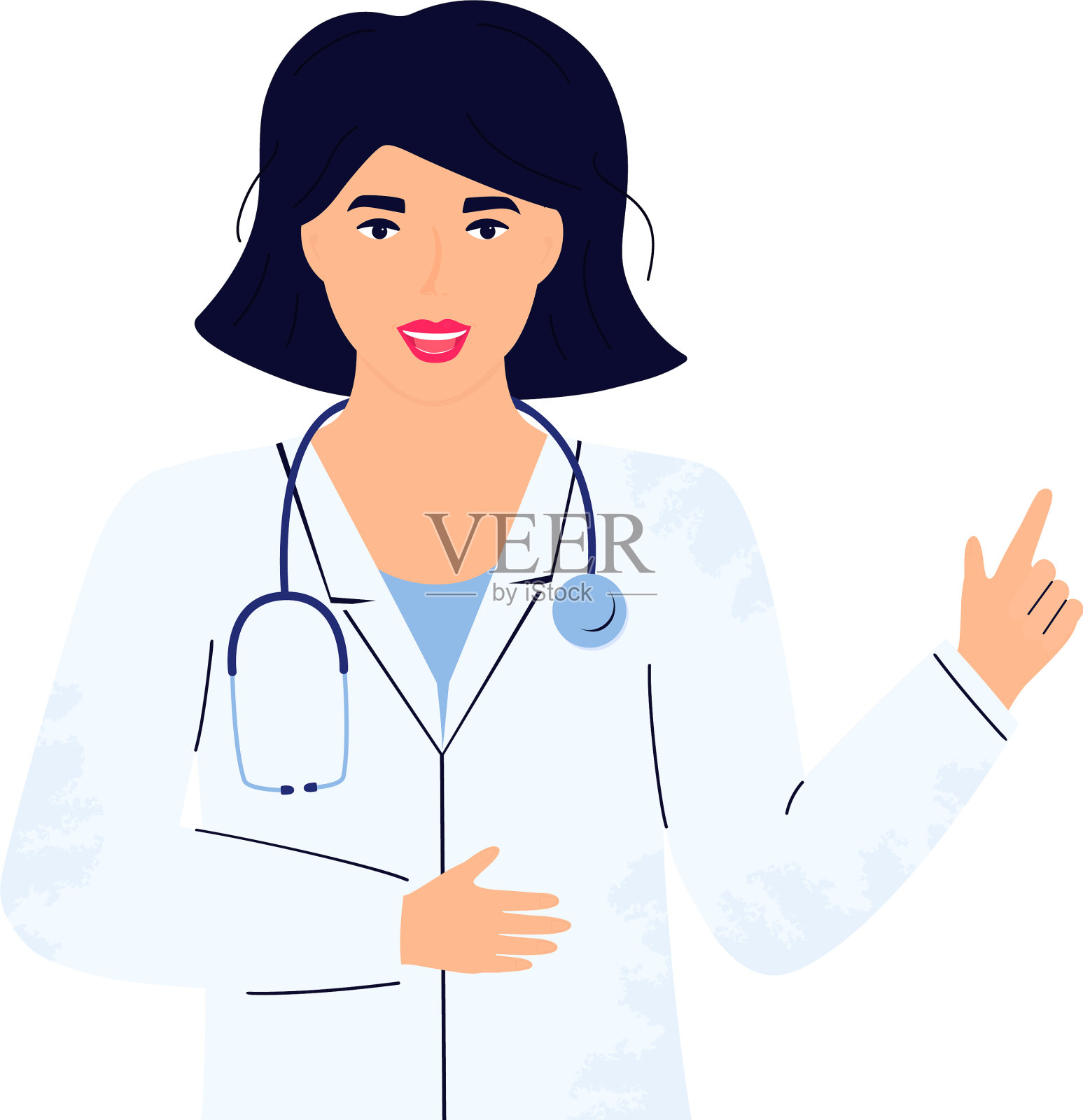 女医生，治疗师，医务工作者插画图片素材