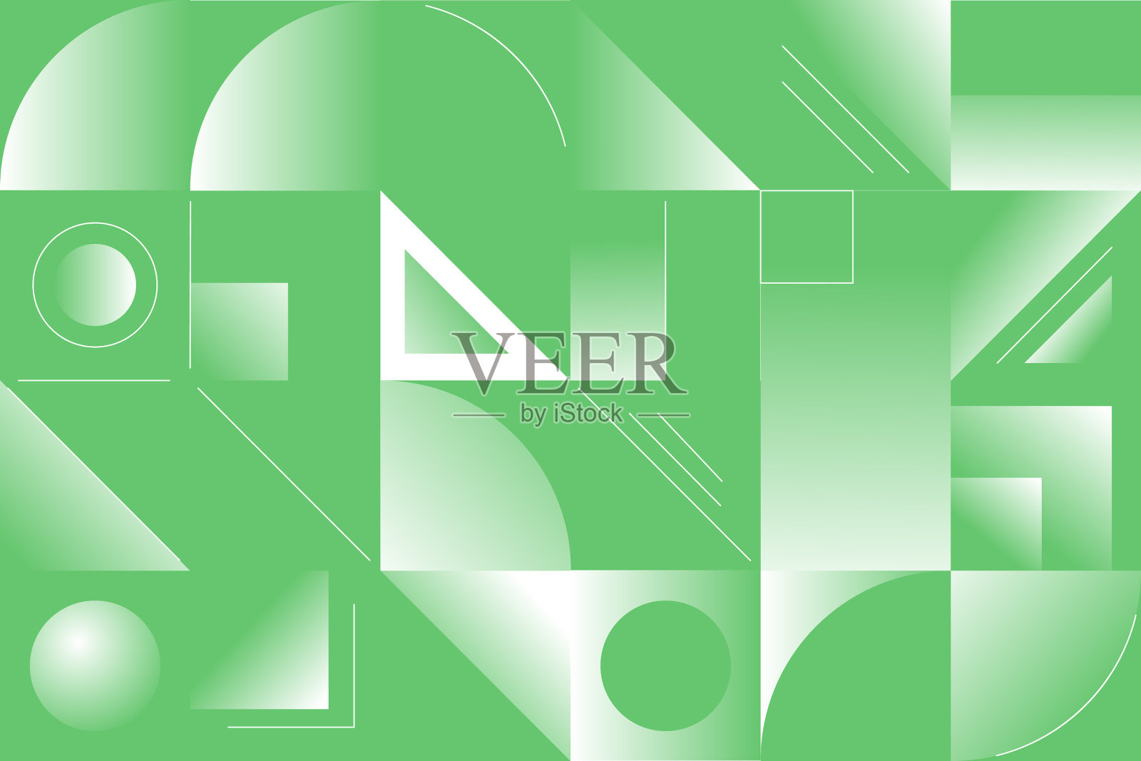 绿色渐变几何极简艺术海报插画图片素材